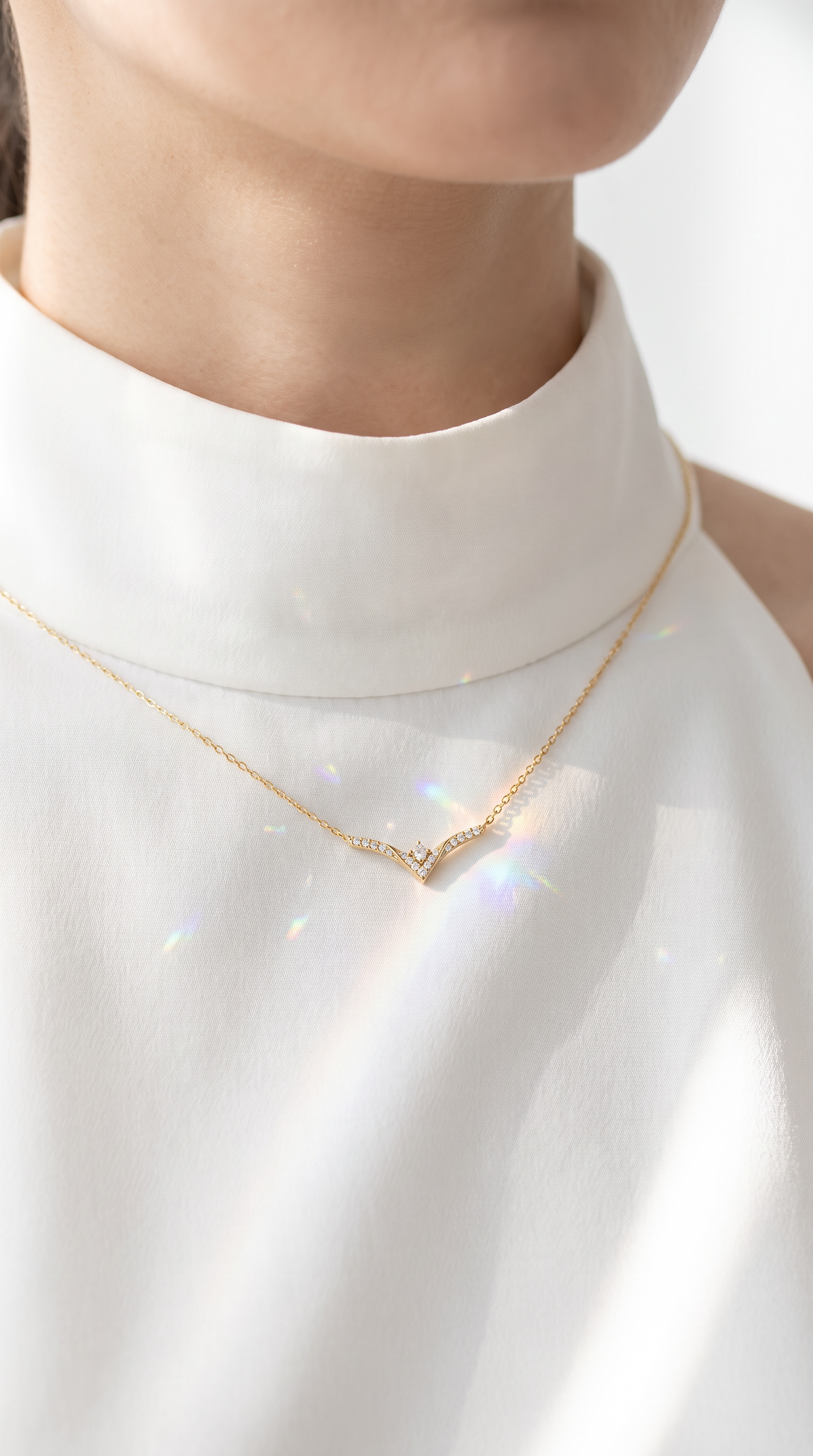 Chevron Wish Necklace Gold