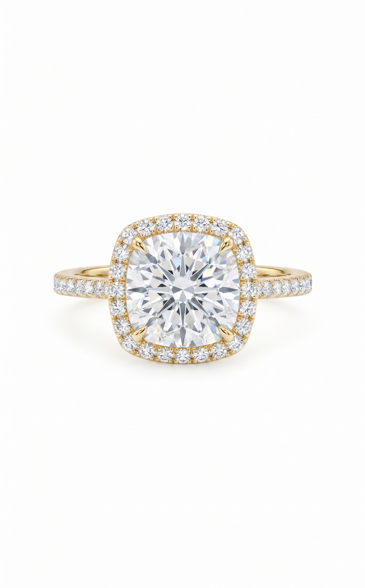 Majestic Diamond Ring, cushion cut cubic zirconia in 925 sterling silver, view 9