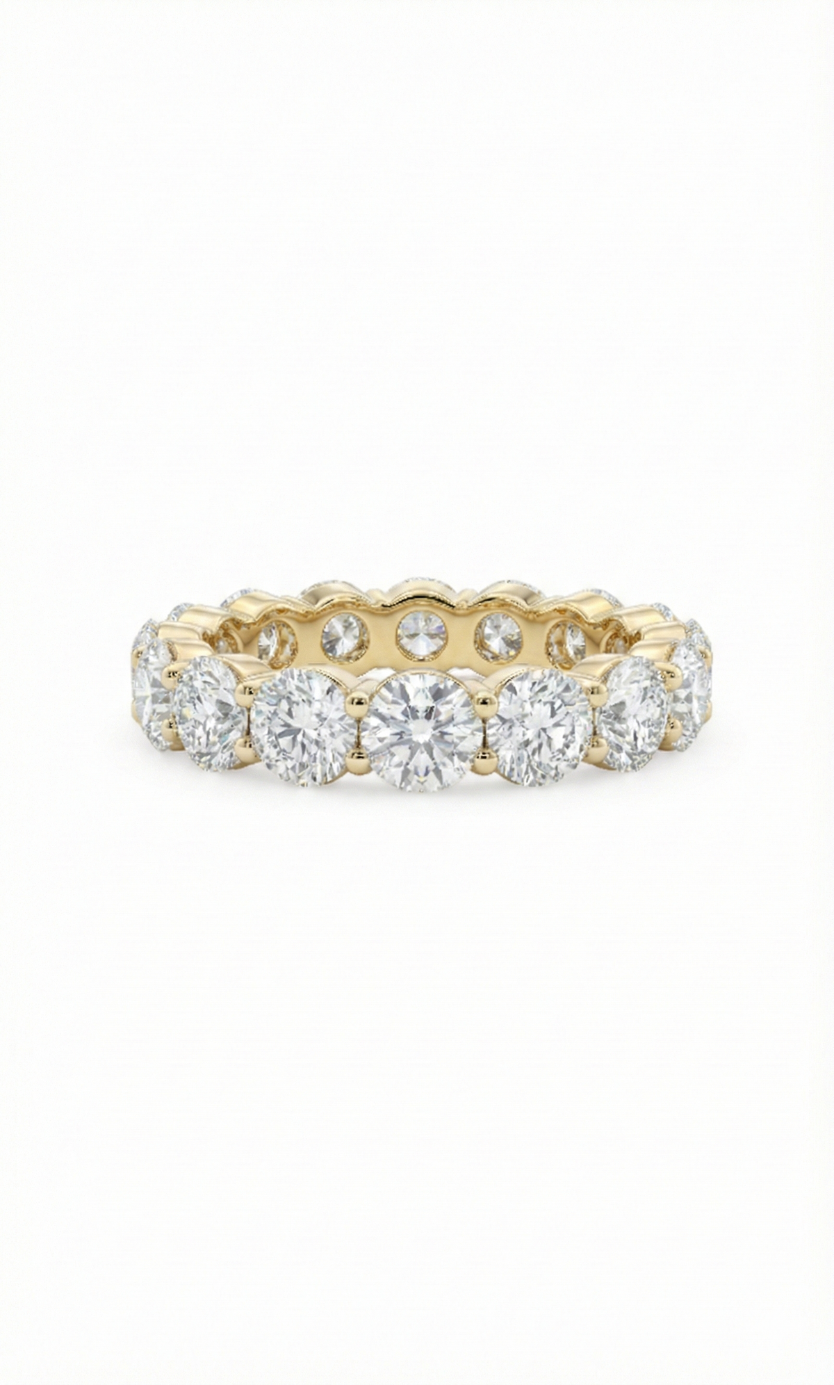 Eternity Stack Ring, round cut cubic zirconia in 925 sterling silver, view 9