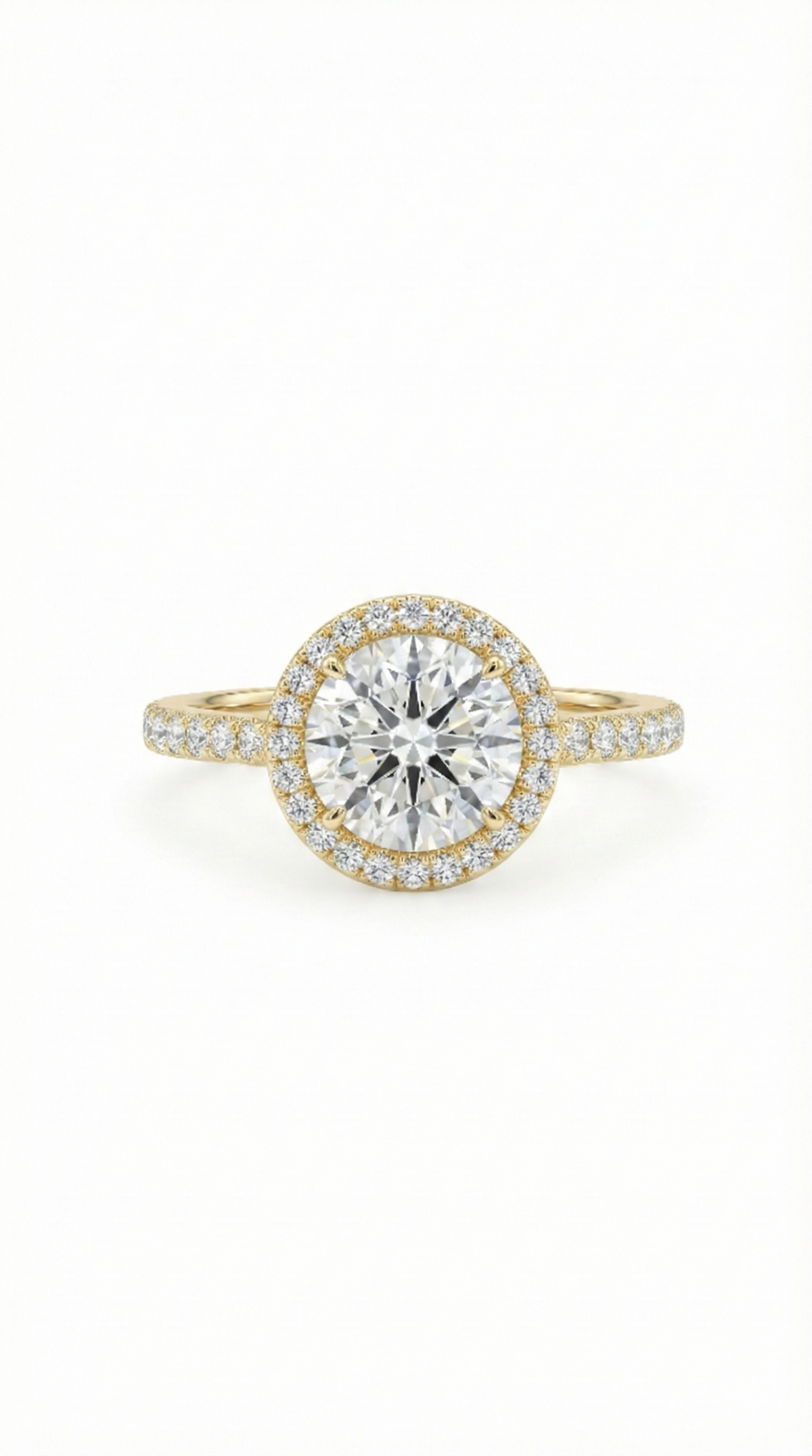 Orion's Halo Ring, round cut cubic zirconia in 925 sterling silver, view 9