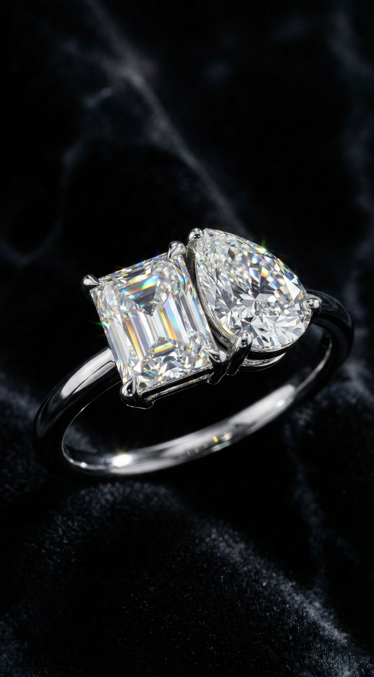 Glowing Luminary Ring, pear cut cubic zirconia in 925 sterling silver, view 4