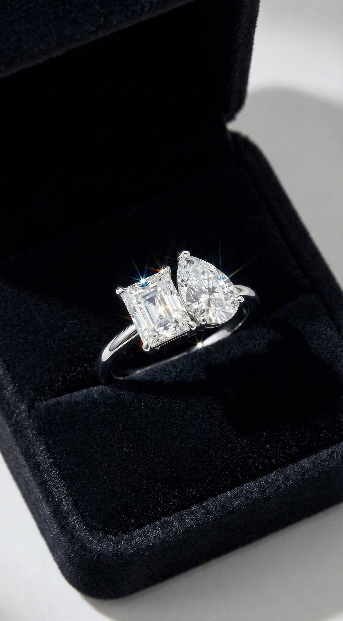 Glowing Luminary Ring, pear cut cubic zirconia in 925 sterling silver, view 6