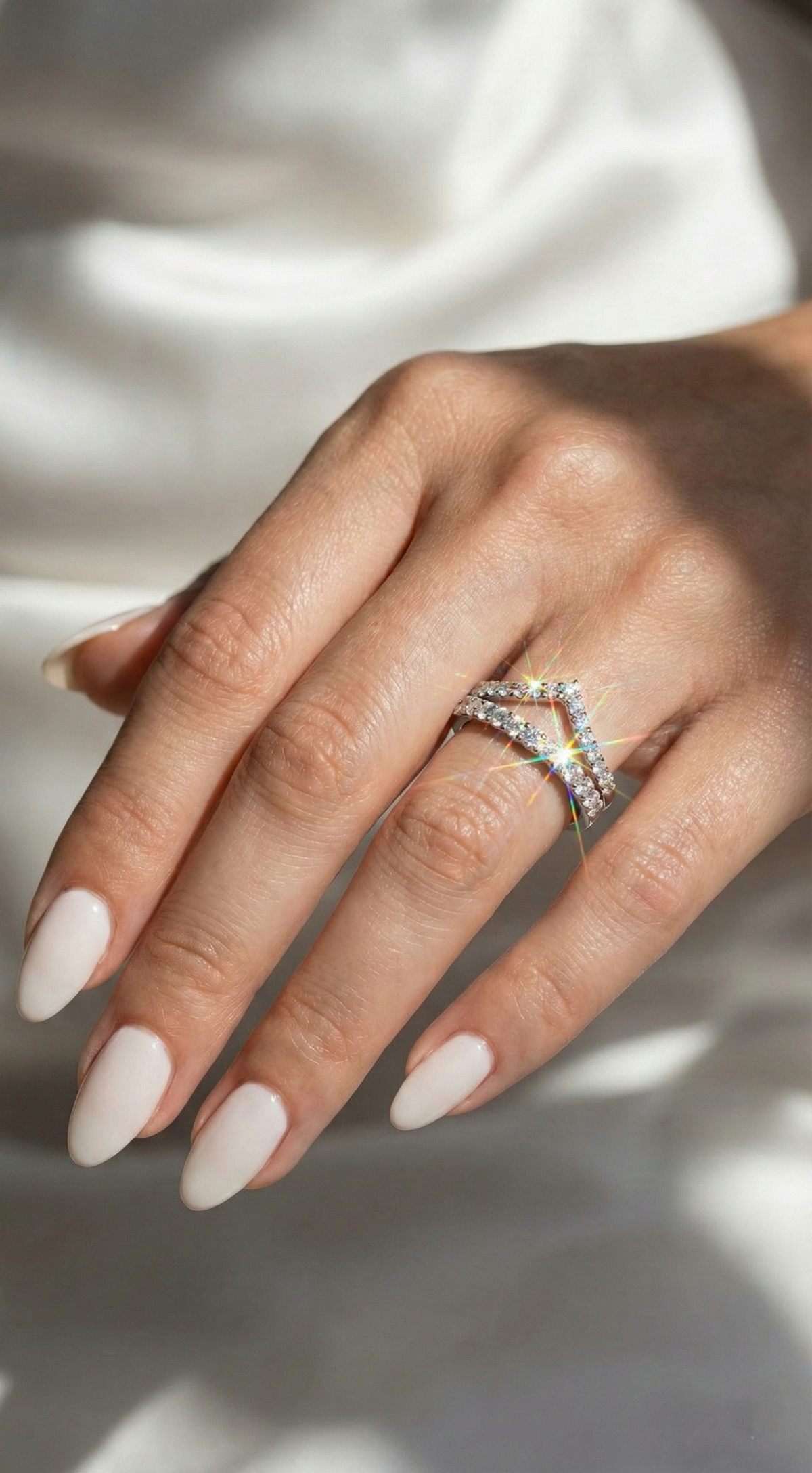 Ethereal Elegance Ring, pavé set cubic zirconia in 925 sterling silver, view 8