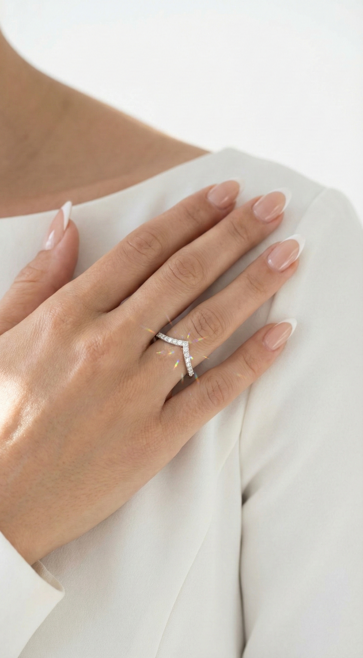 Ethereal Elegance Ring, pavé set cubic zirconia in 925 sterling silver, view 6