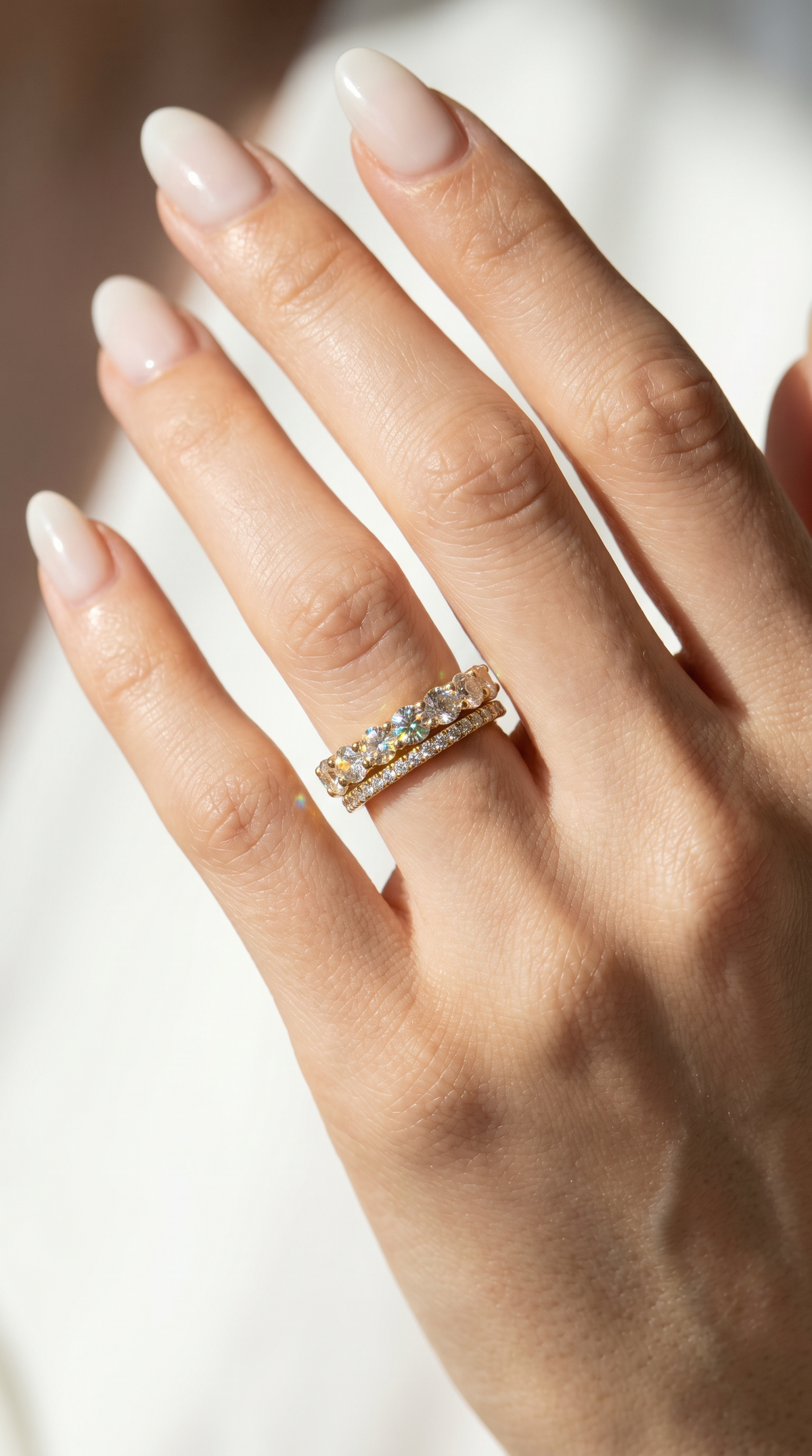 Eternity Stack Ring, round cut cubic zirconia in 925 sterling silver, view 16