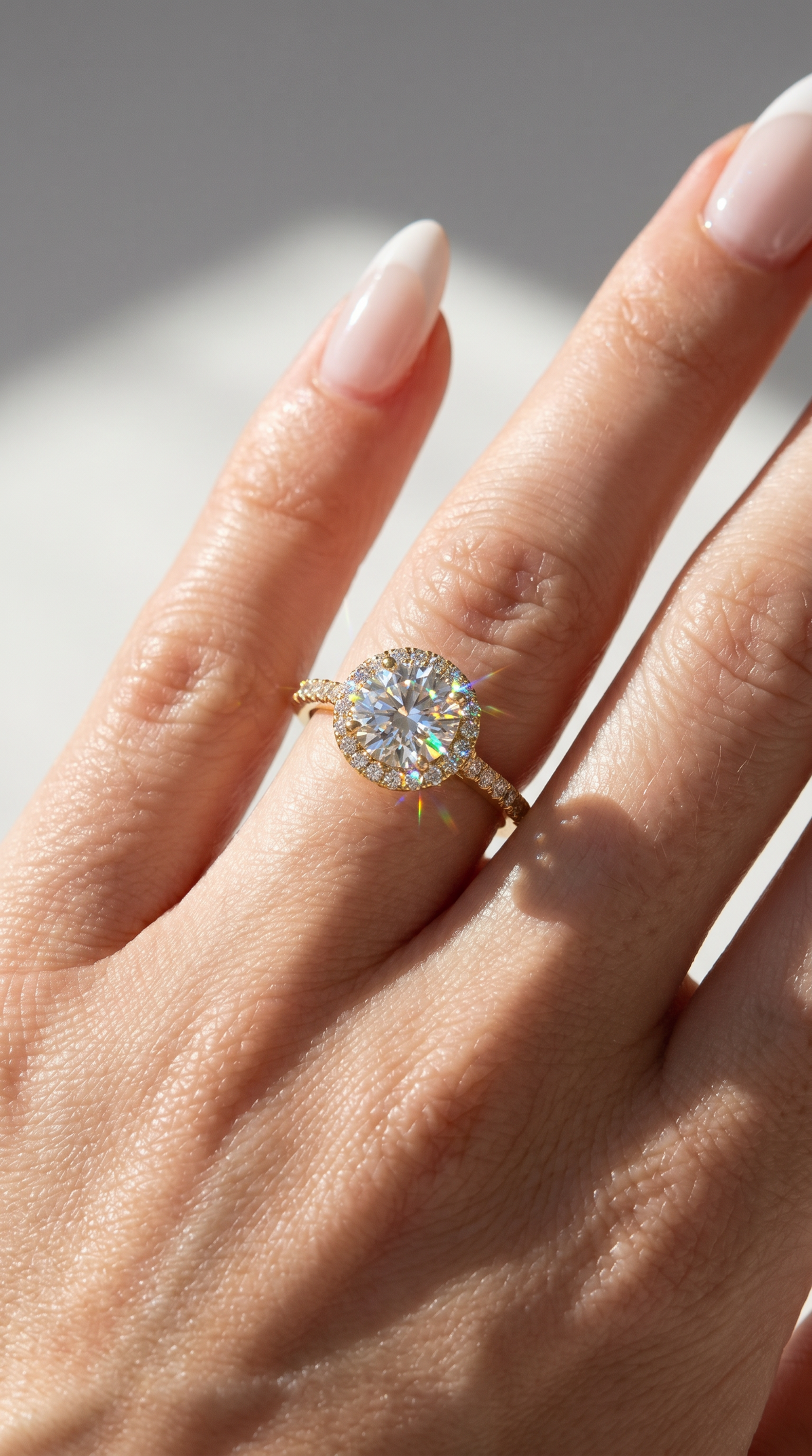 Orion's Halo Ring, round cut cubic zirconia in 925 sterling silver, view 11
