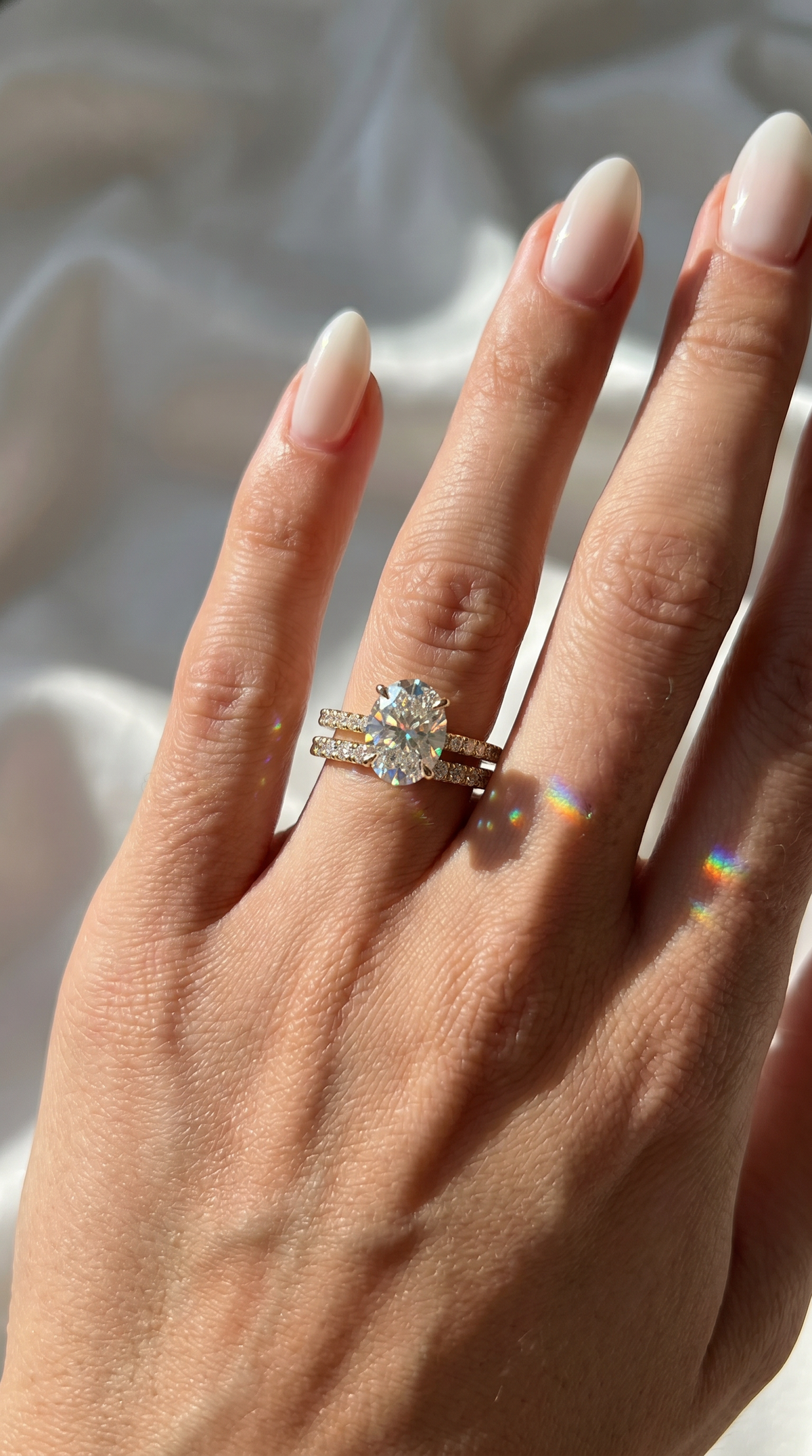 Radiant Glow Ring, oval cut cubic zirconia in 925 sterling silver, view 11