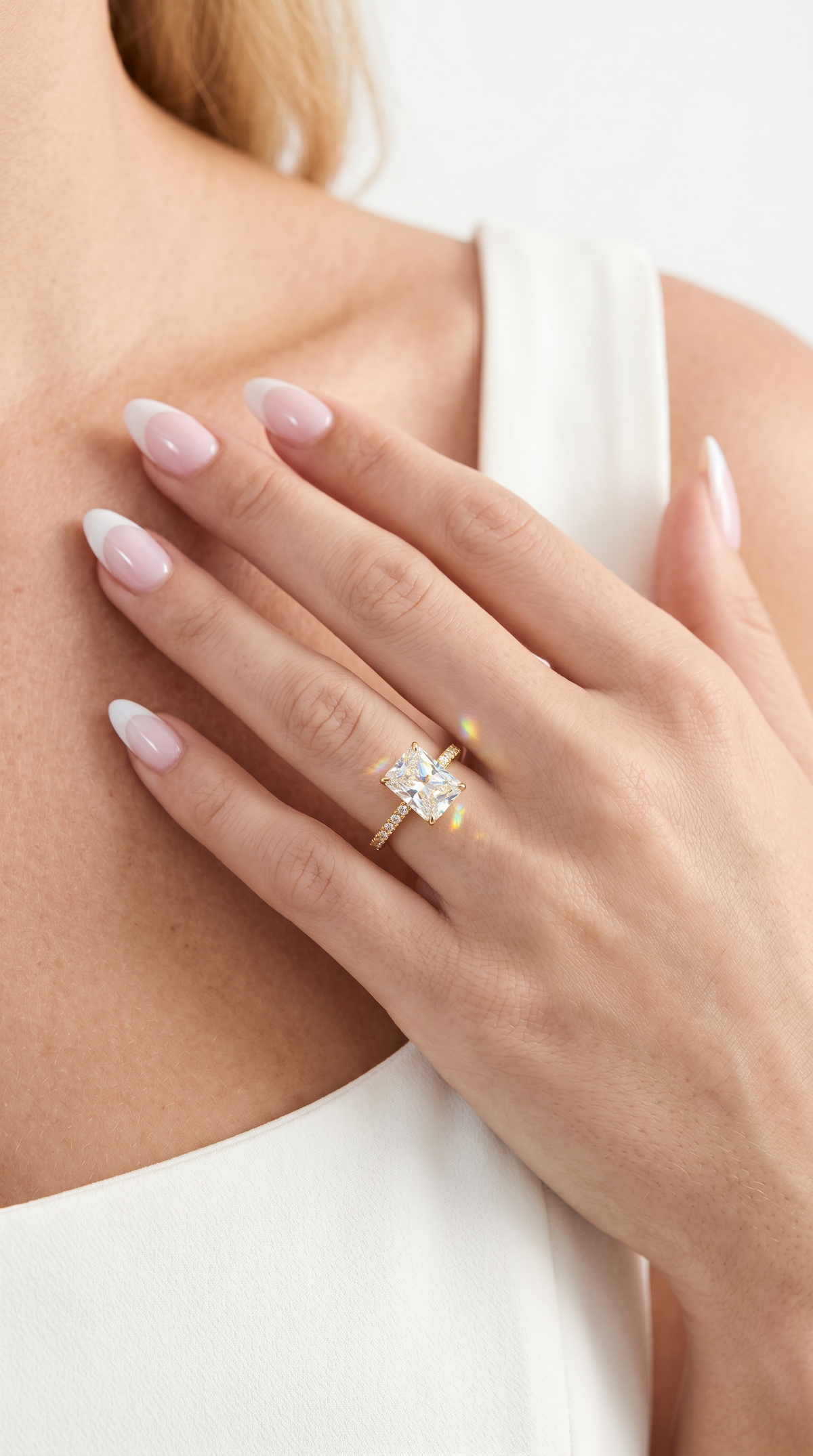 Glimmering Galaxy Ring, radiant cut cubic zirconia in 925 sterling silver, view 15
