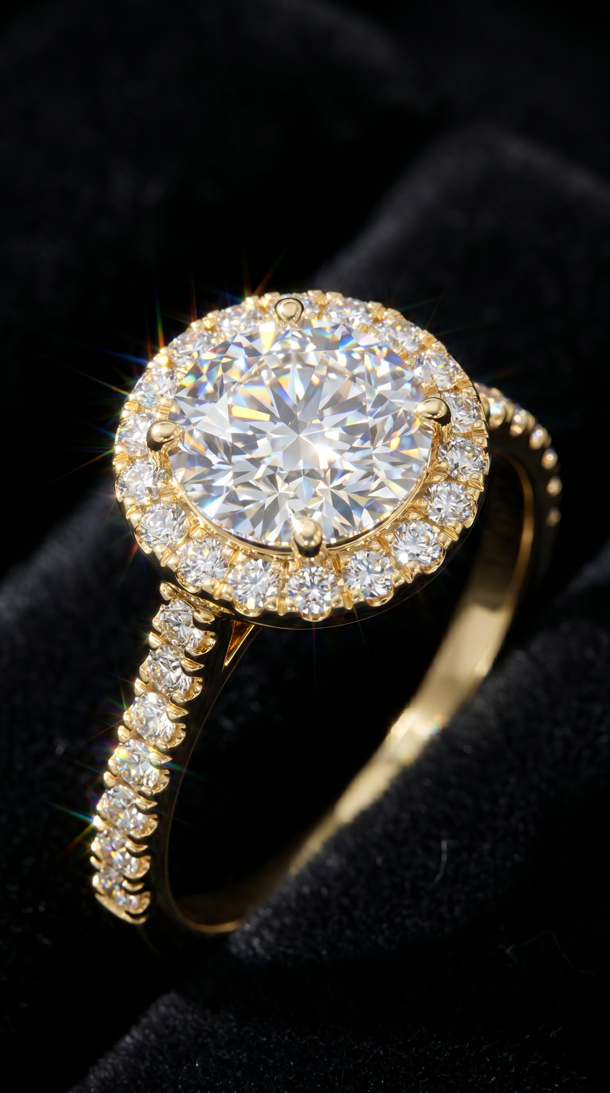 Orion's Halo Ring, round cut cubic zirconia in 925 sterling silver, view 12