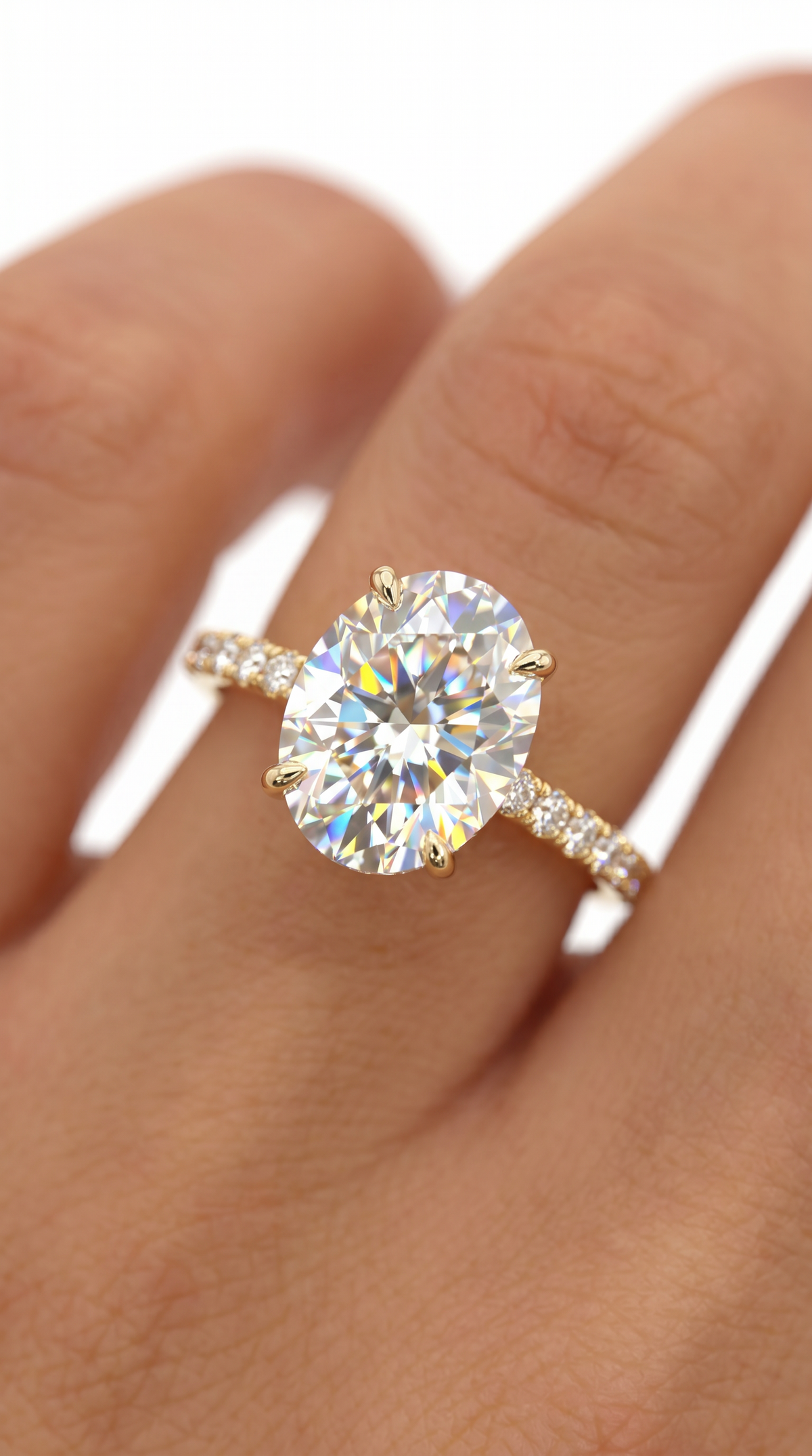 Radiant Glow Ring, oval cut cubic zirconia in 925 sterling silver, view 13