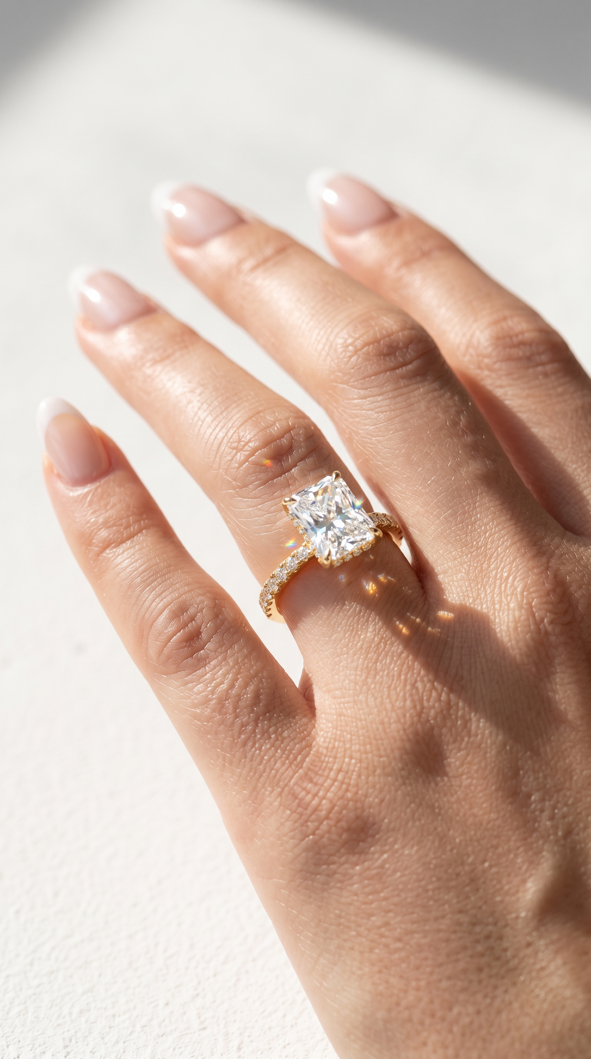 Glimmering Galaxy Ring, radiant cut cubic zirconia in 925 sterling silver, view 11