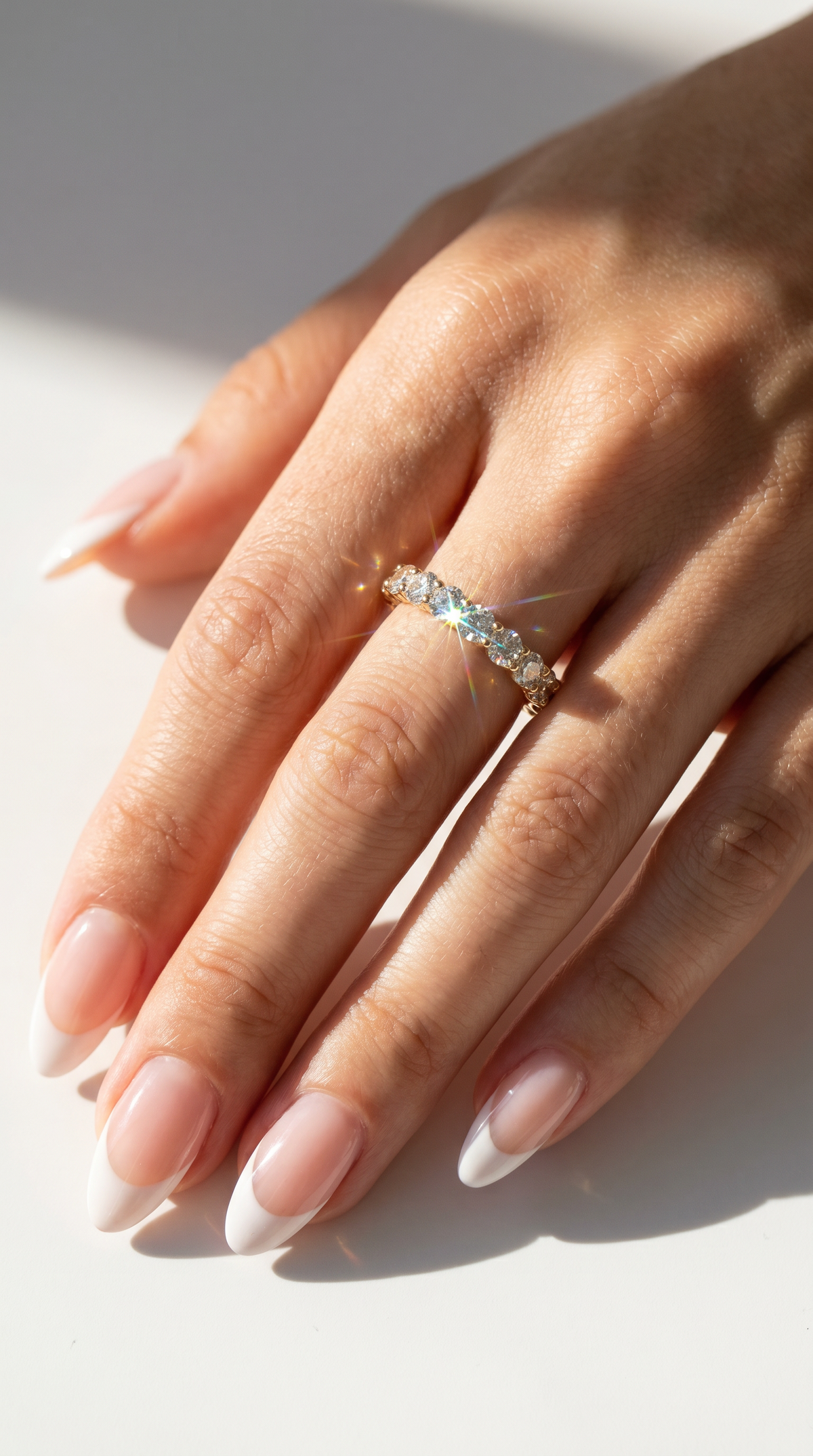 Eternity Stack Ring, round cut cubic zirconia in 925 sterling silver, view 11