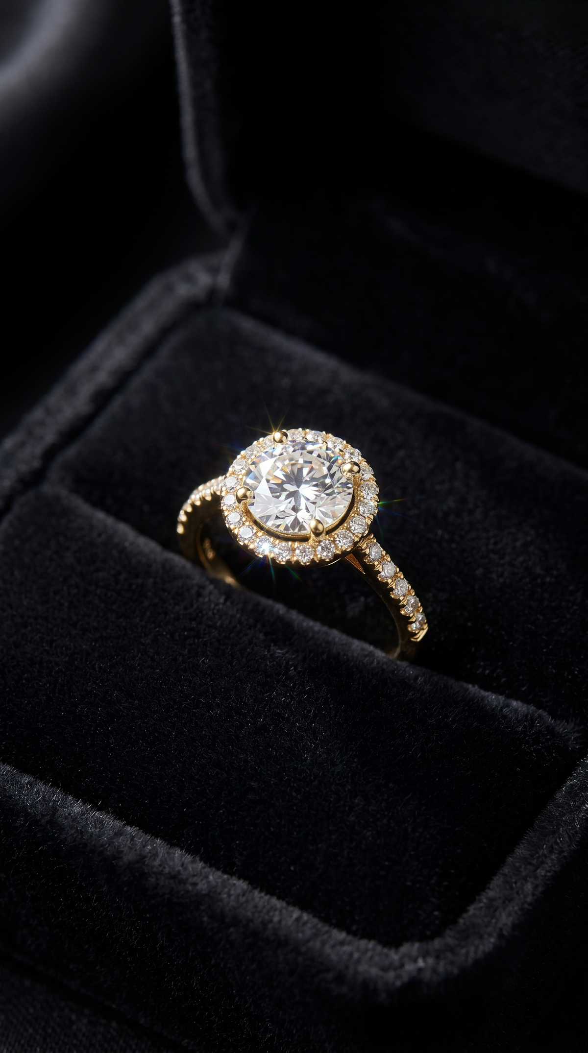 Orion's Halo Ring, round cut cubic zirconia in 925 sterling silver, view 14