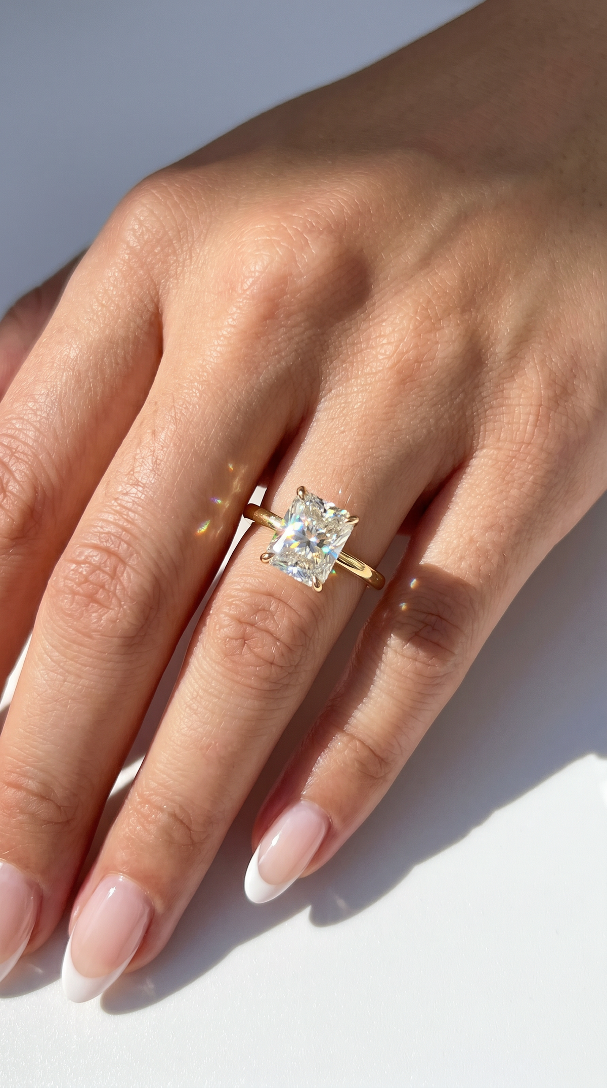 Luxury Couture Ring, radiant cut cubic zirconia in 925 sterling silver, view 11