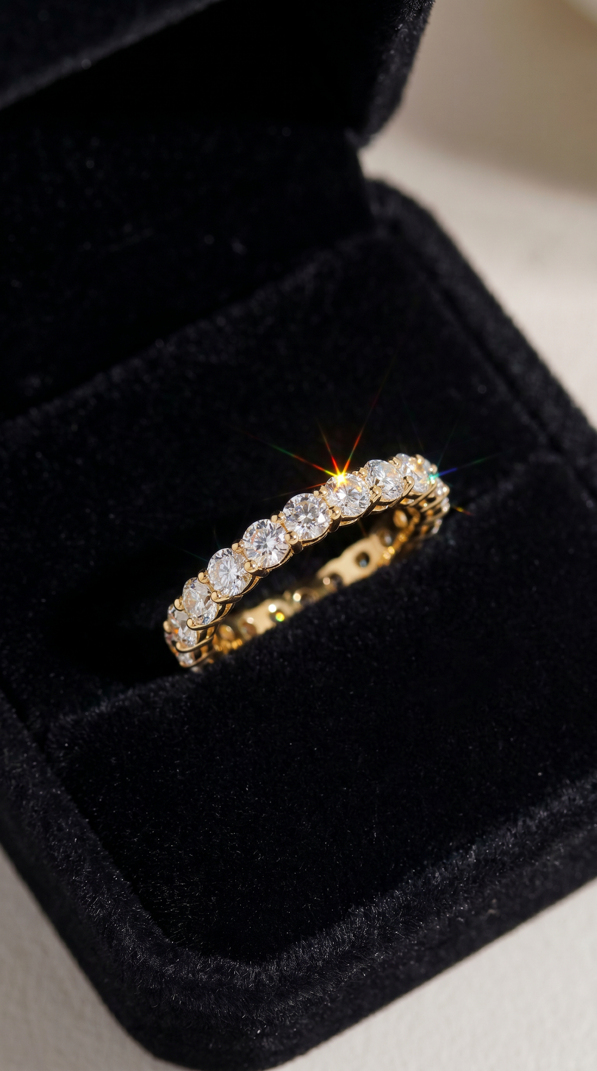 Eternity Stack Ring, round cut cubic zirconia in 925 sterling silver, view 14