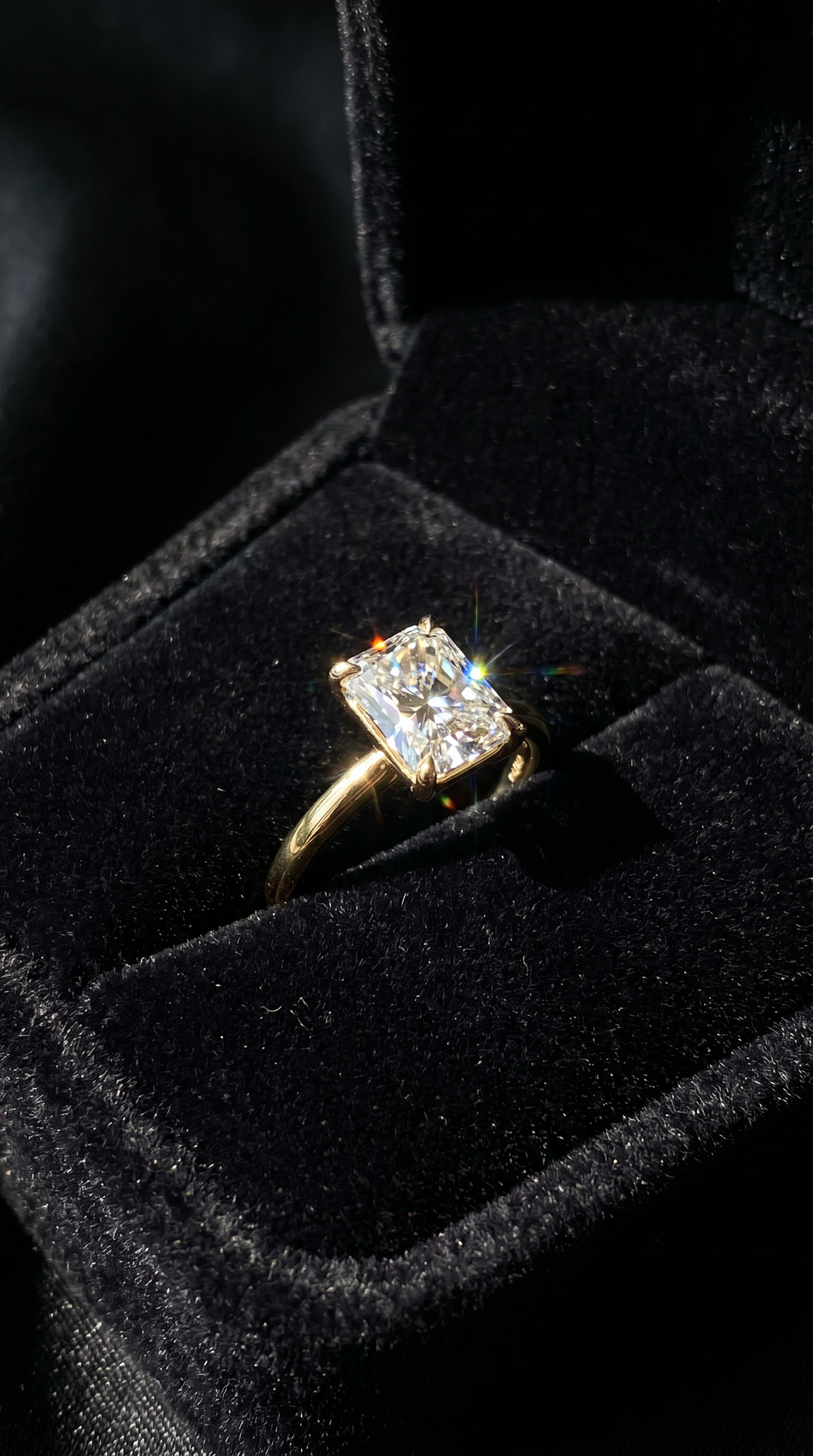 Luxury Couture Ring, radiant cut cubic zirconia in 925 sterling silver, view 14