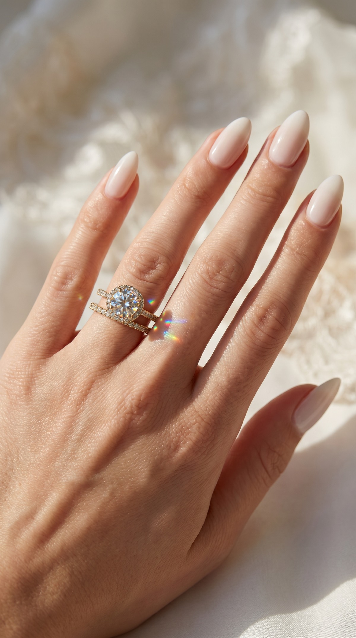 Orion's Halo Ring, round cut cubic zirconia in 925 sterling silver, view 16