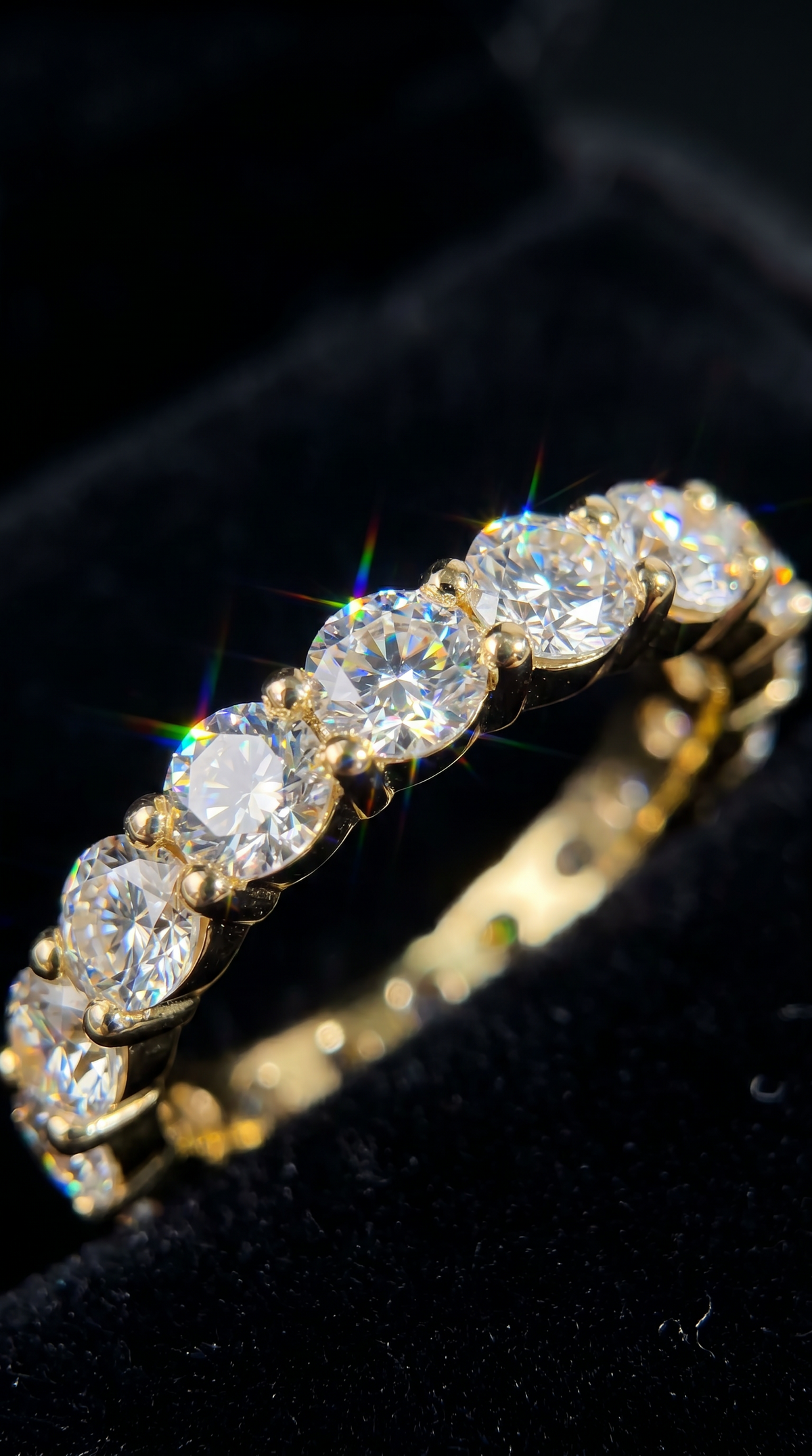 Eternity Stack Ring, round cut cubic zirconia in 925 sterling silver, view 12