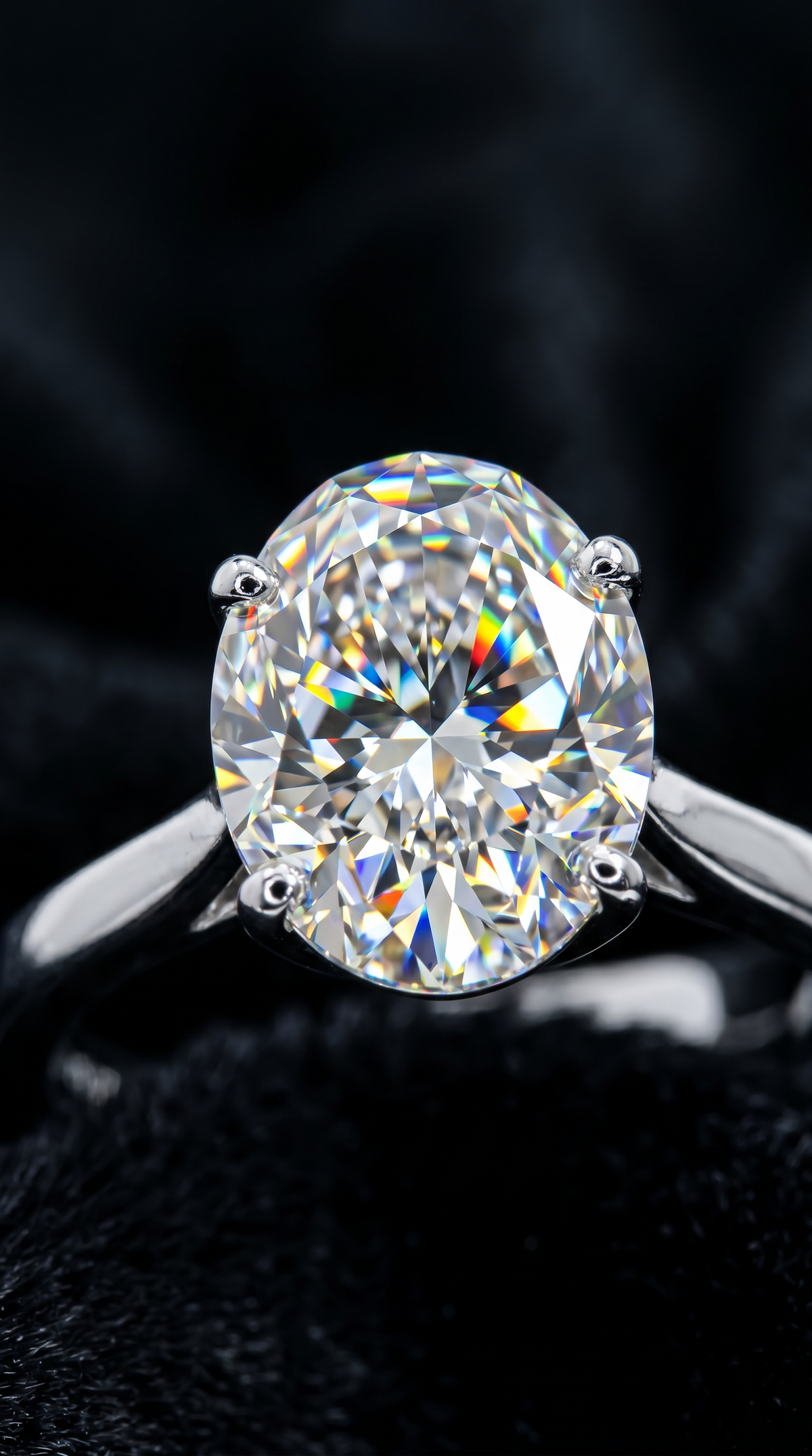 Astral Bliss Ring, oval cut cubic zirconia in 925 sterling silver, view 4