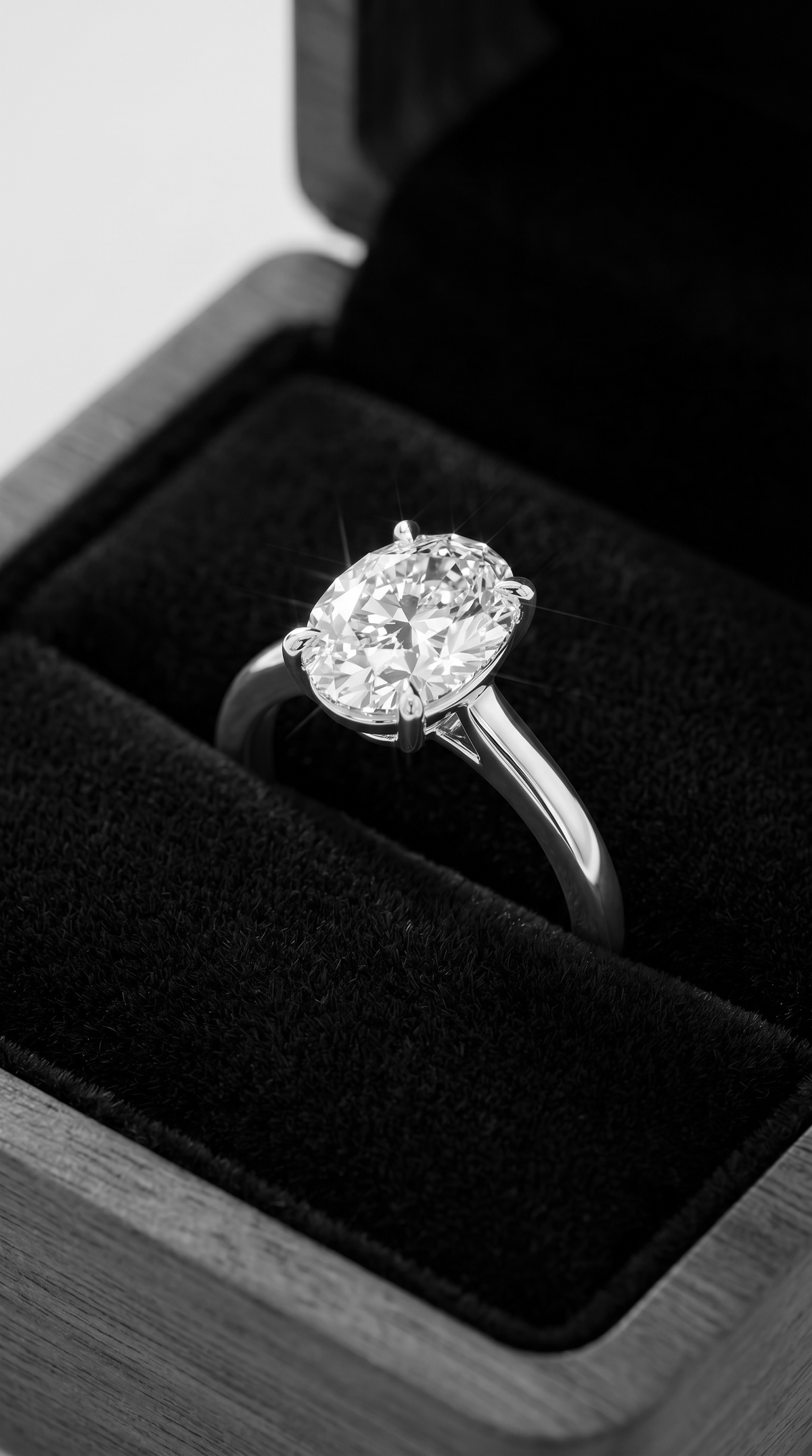 Astral Bliss Ring, oval cut cubic zirconia in 925 sterling silver, view 6