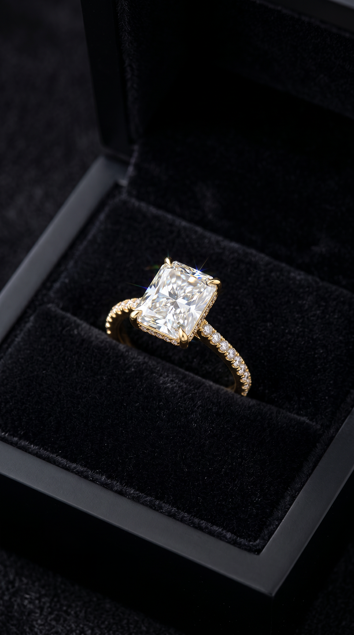 Glimmering Galaxy Ring, radiant cut cubic zirconia in 925 sterling silver, view 14