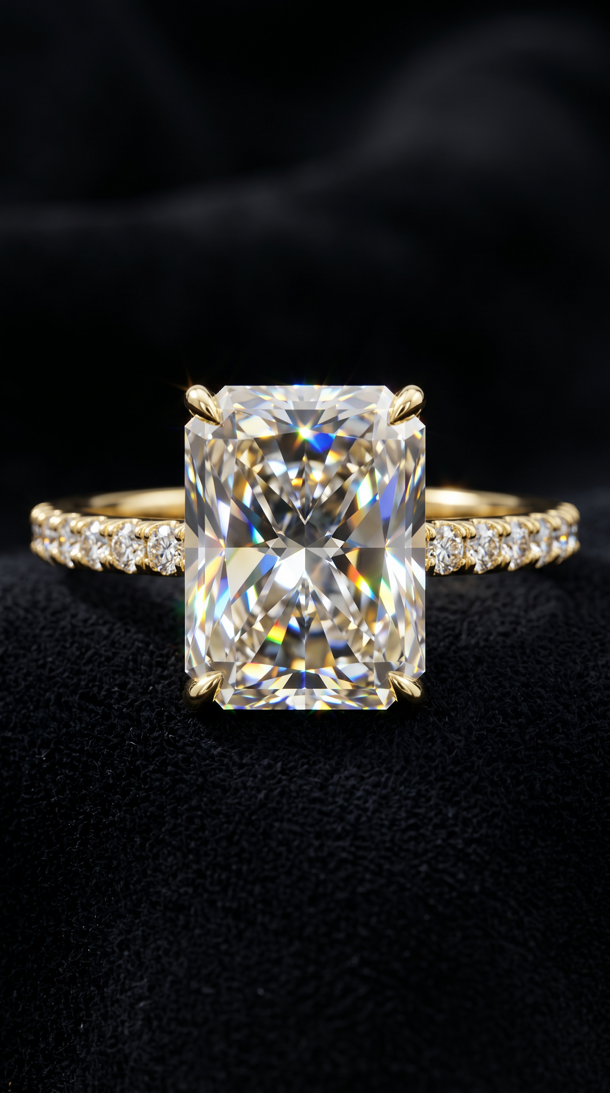 Glimmering Galaxy Ring, radiant cut cubic zirconia in 925 sterling silver, view 12