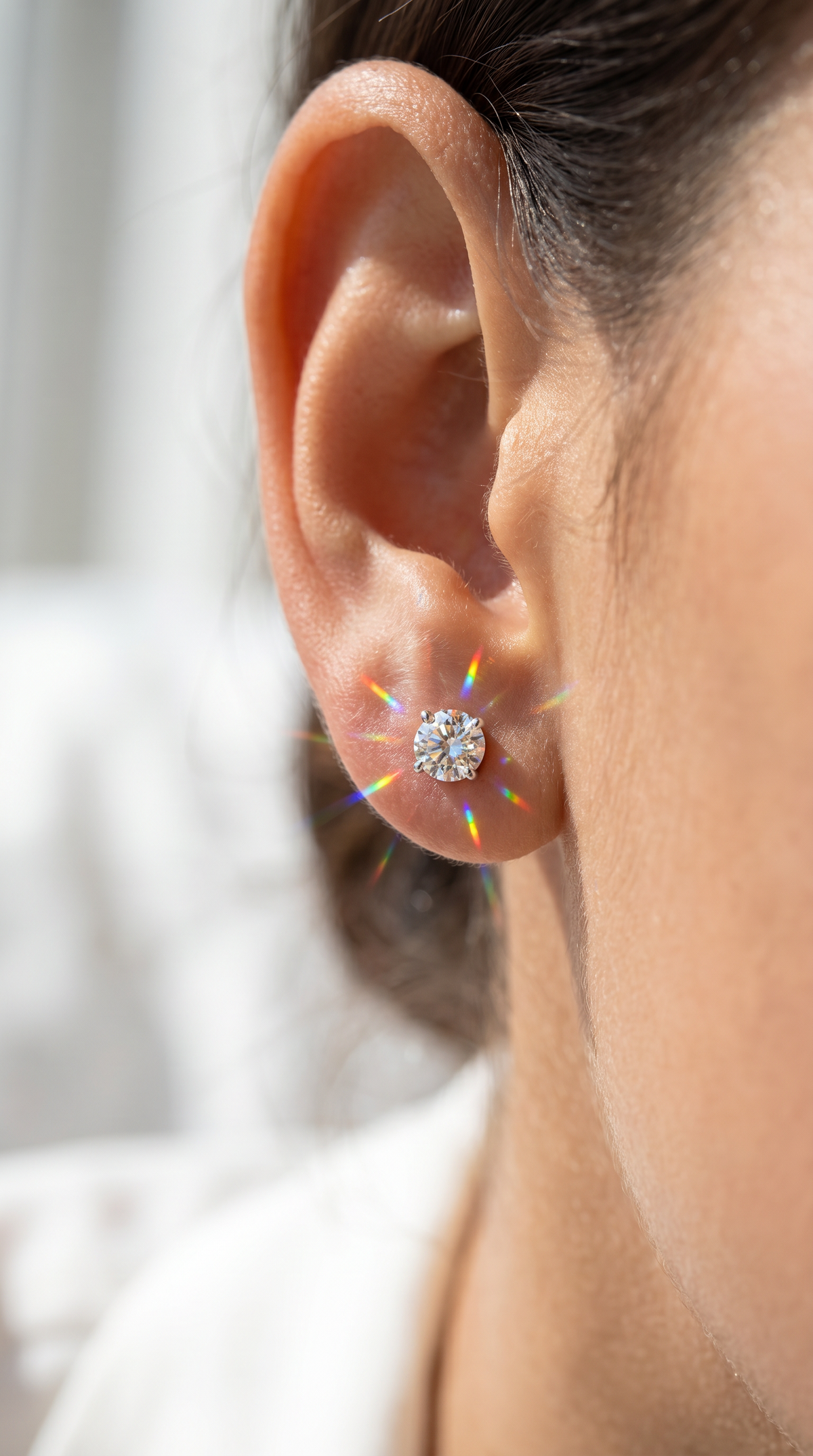 Resplendent Enigma Earrings, round cut cubic zirconia in 925 sterling silver, view 8