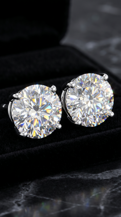 Resplendent Enigma Earrings, round cut cubic zirconia in 925 sterling silver, view 4