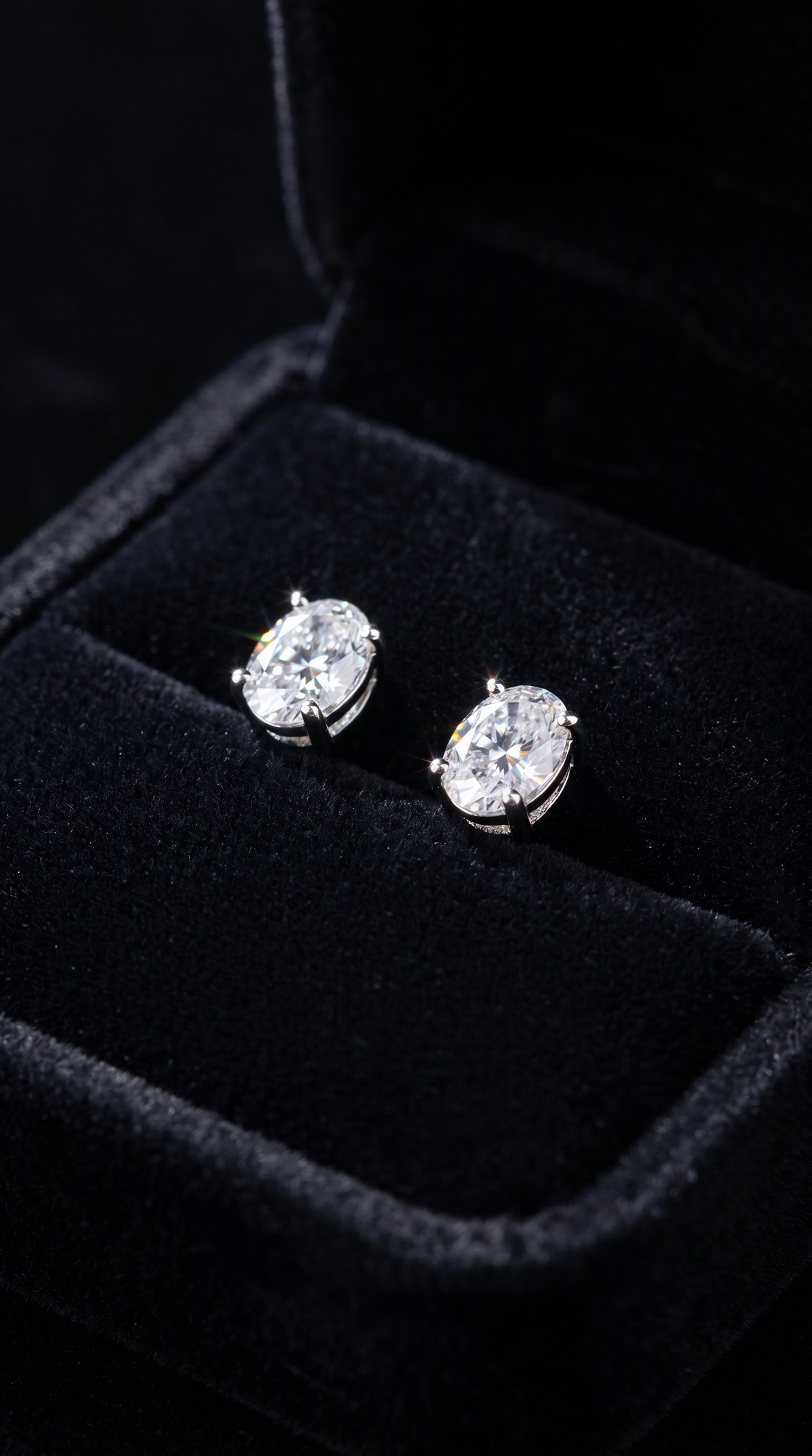 Lavish Lumière Earrings, oval cut cubic zirconia in 925 sterling silver, view 6