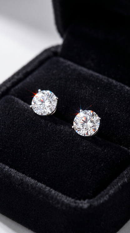 Resplendent Enigma Earrings, round cut cubic zirconia in 925 sterling silver, view 6