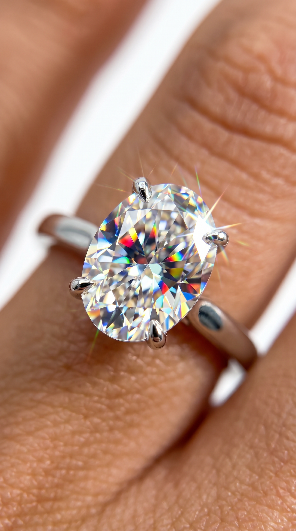 Astral Bliss Ring, oval cut cubic zirconia in 925 sterling silver, view 7