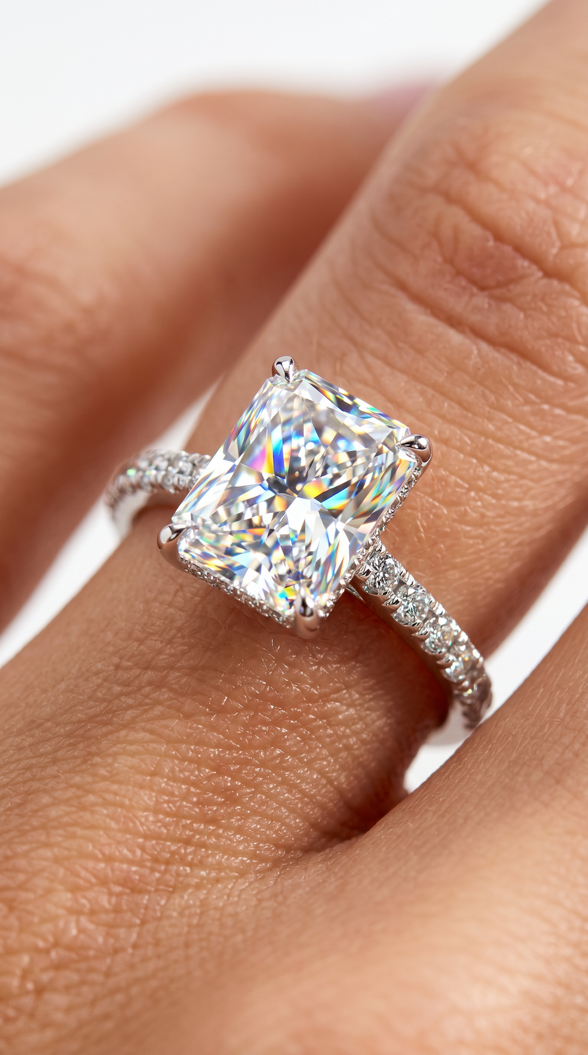 Glimmering Galaxy Ring, radiant cut cubic zirconia in 925 sterling silver, view 7