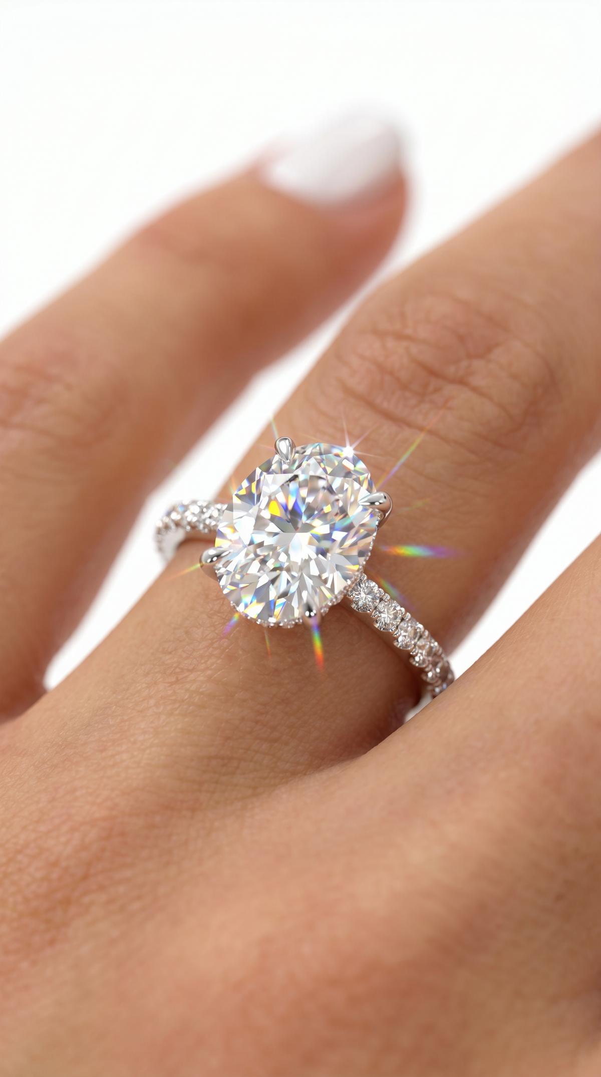 Radiant Glow Ring, oval cut cubic zirconia in 925 sterling silver, view 7