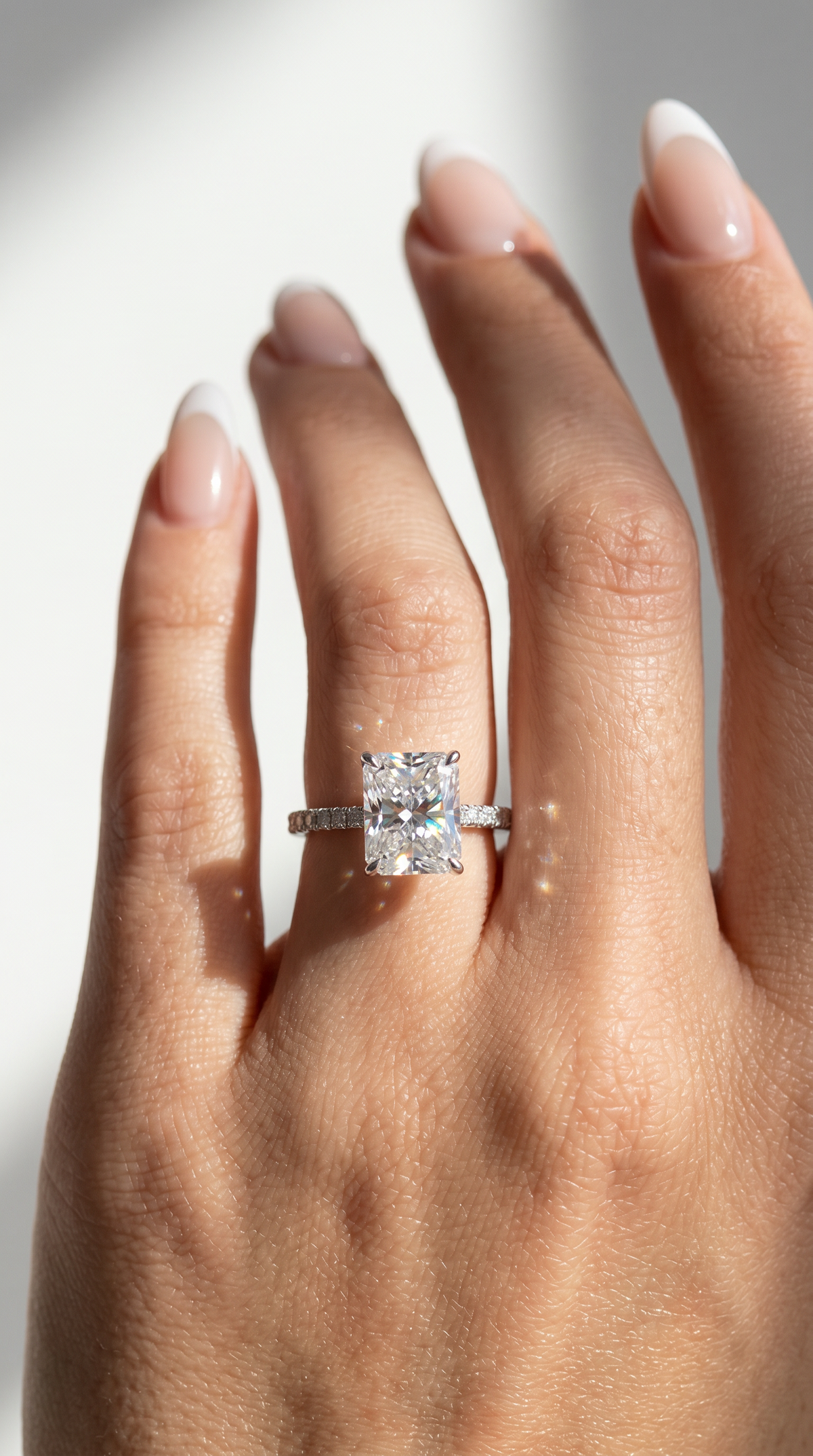 Glimmering Galaxy Ring, radiant cut cubic zirconia in 925 sterling silver, view 8