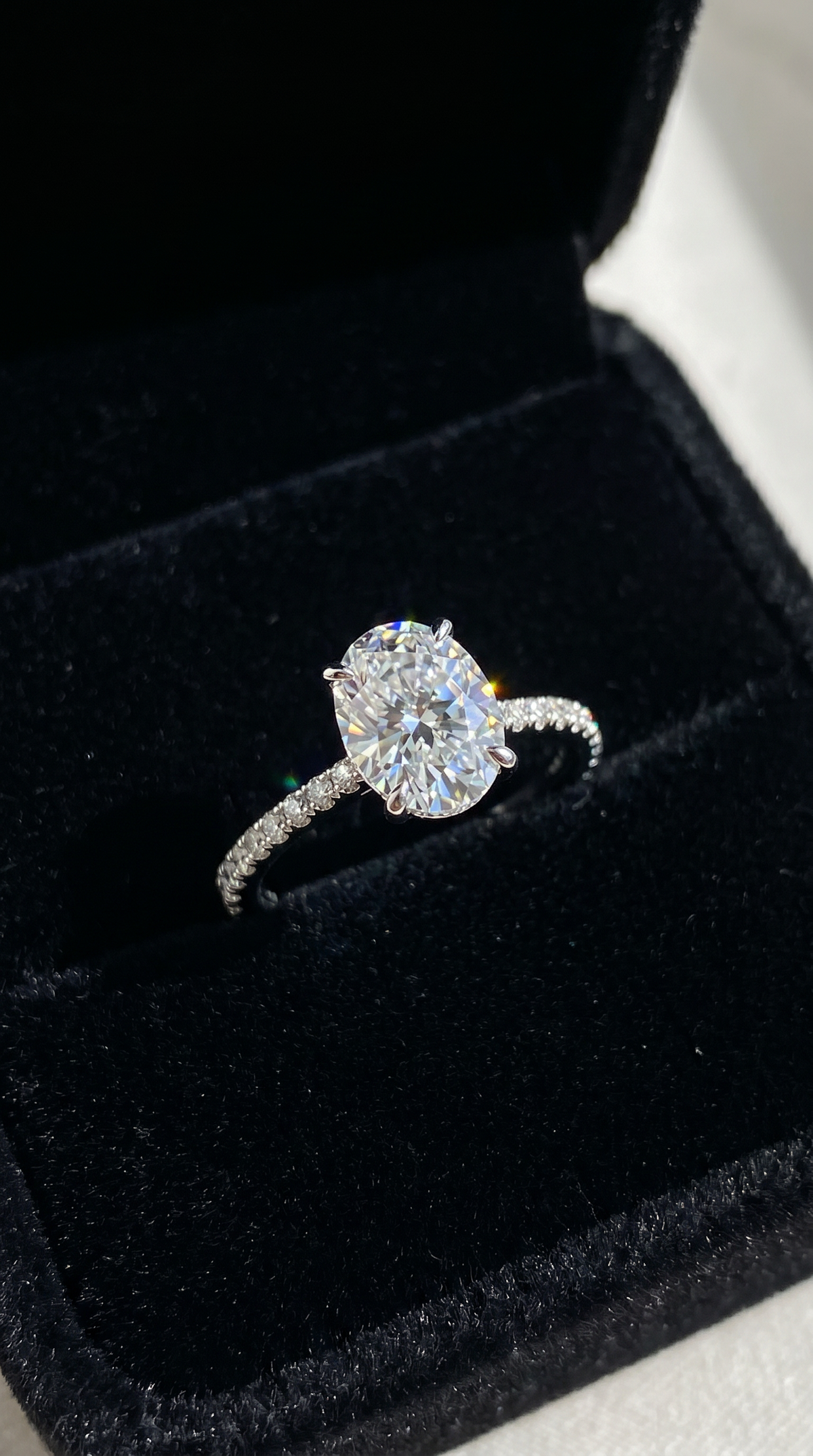 Radiant Glow Ring, oval cut cubic zirconia in 925 sterling silver, view 6