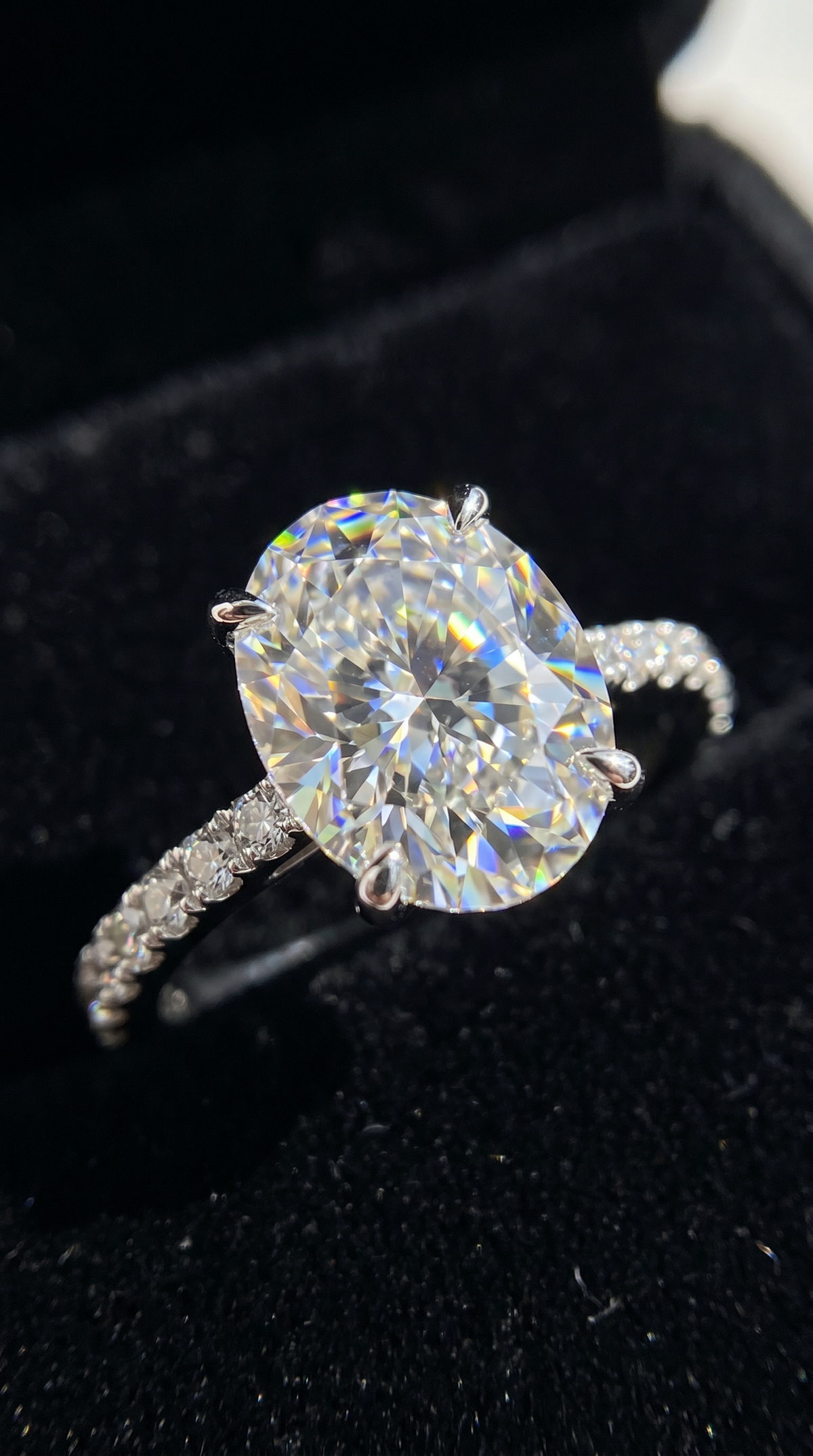 Radiant Glow Ring, oval cut cubic zirconia in 925 sterling silver, view 4