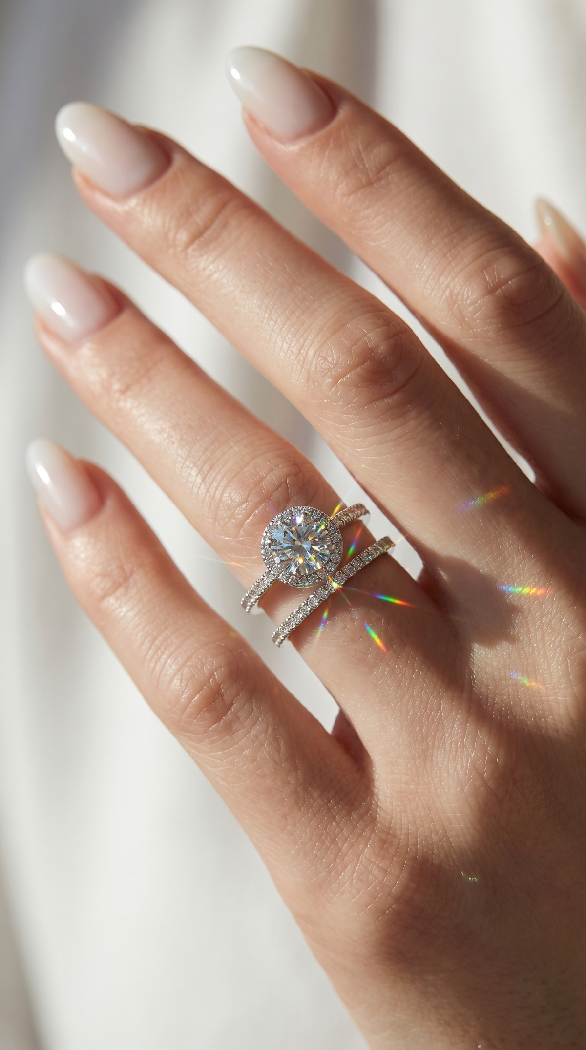 Orion's Halo Ring, round cut cubic zirconia in 925 sterling silver, view 8