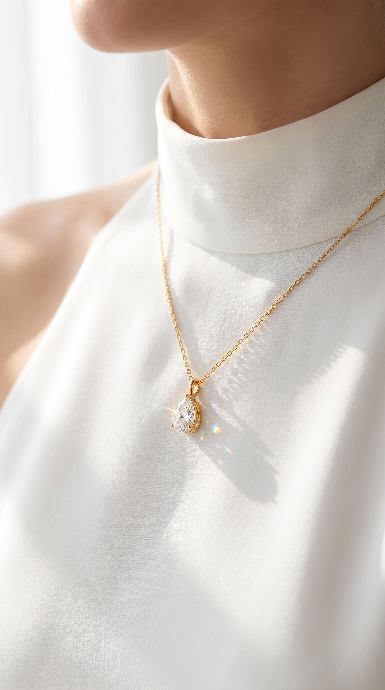 Angel Tear Necklace Gold