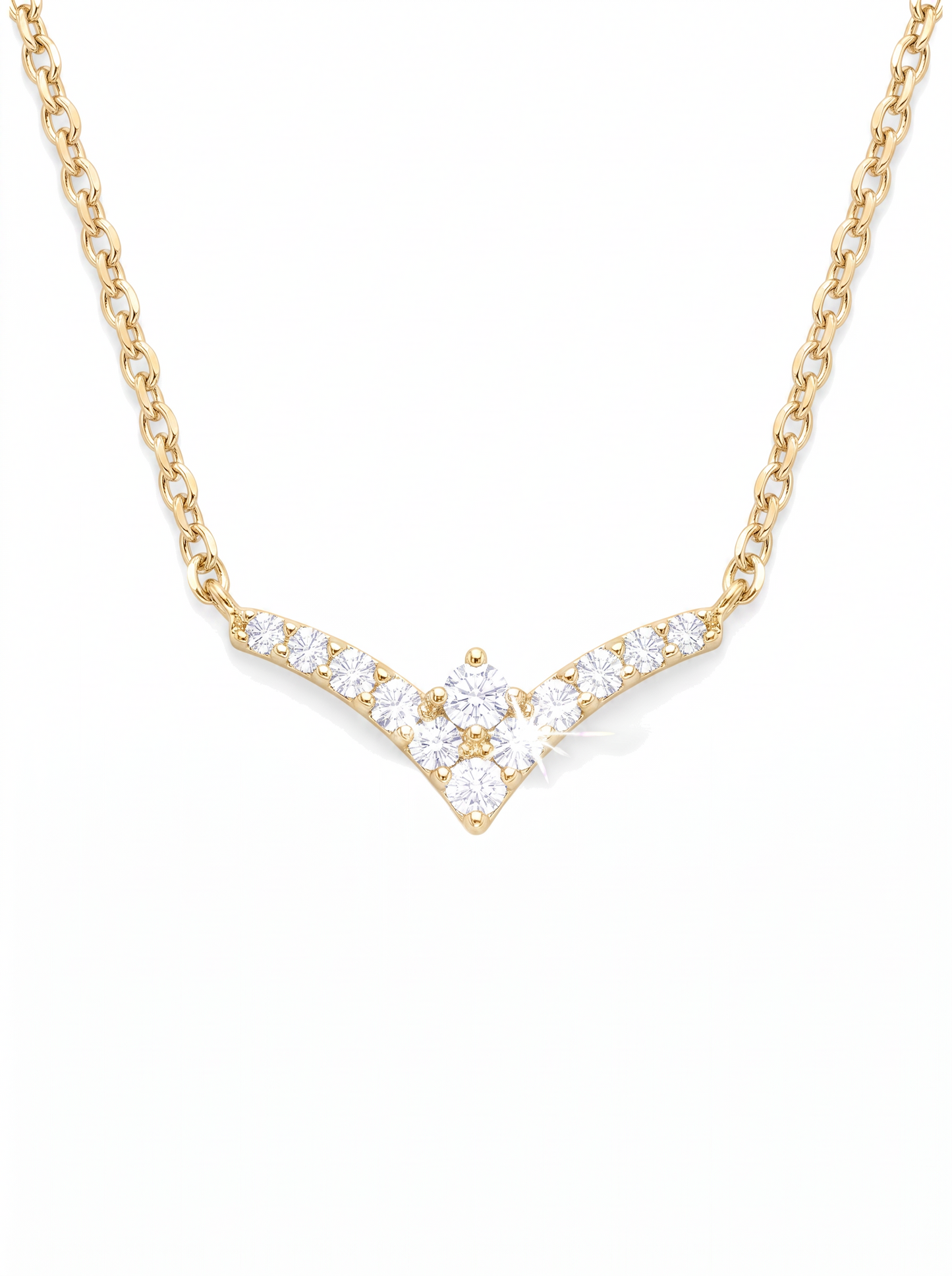 Chevron Wish Necklace Gold