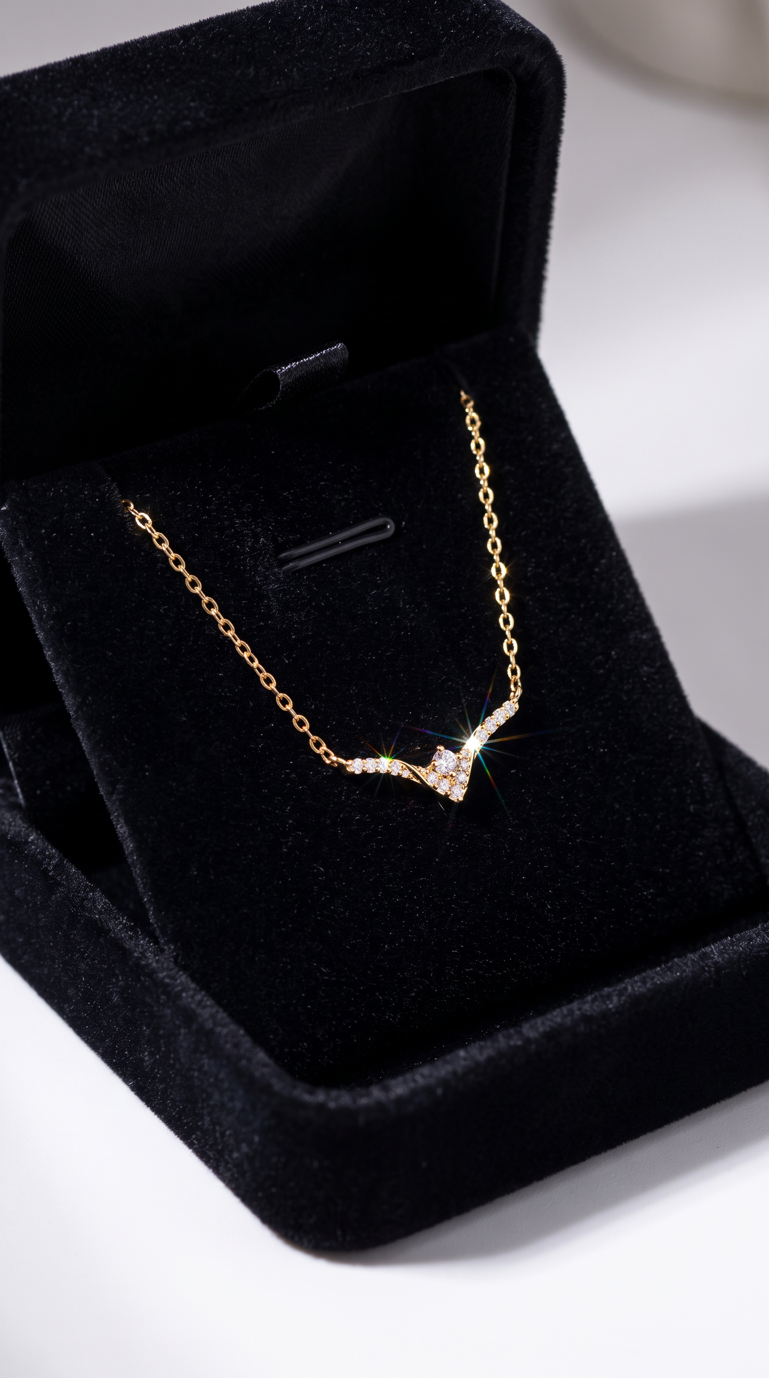Chevron Wish Necklace Gold