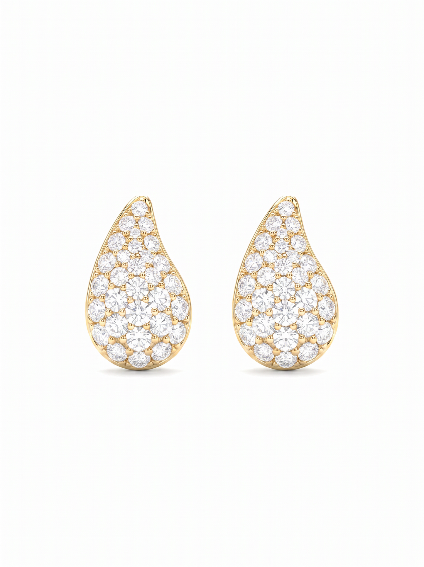 Crystal Teardrop Earrings Gold