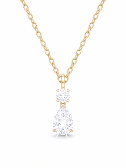 Dewdrop Duet Necklace Gold