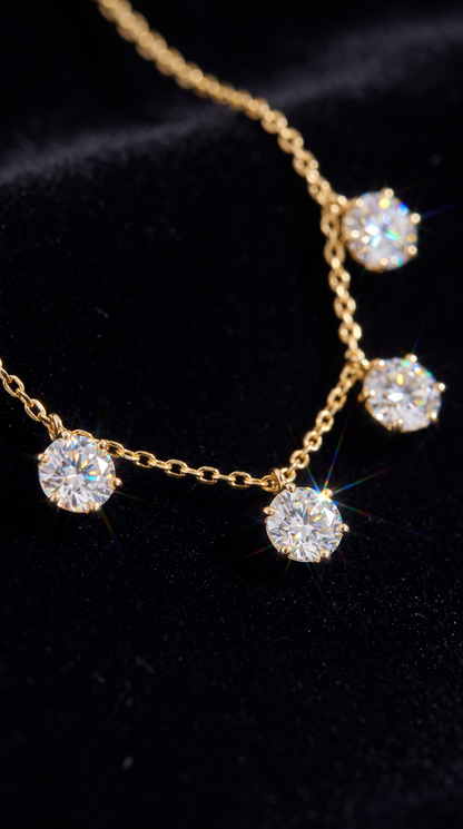 Falling Stars Necklace Gold