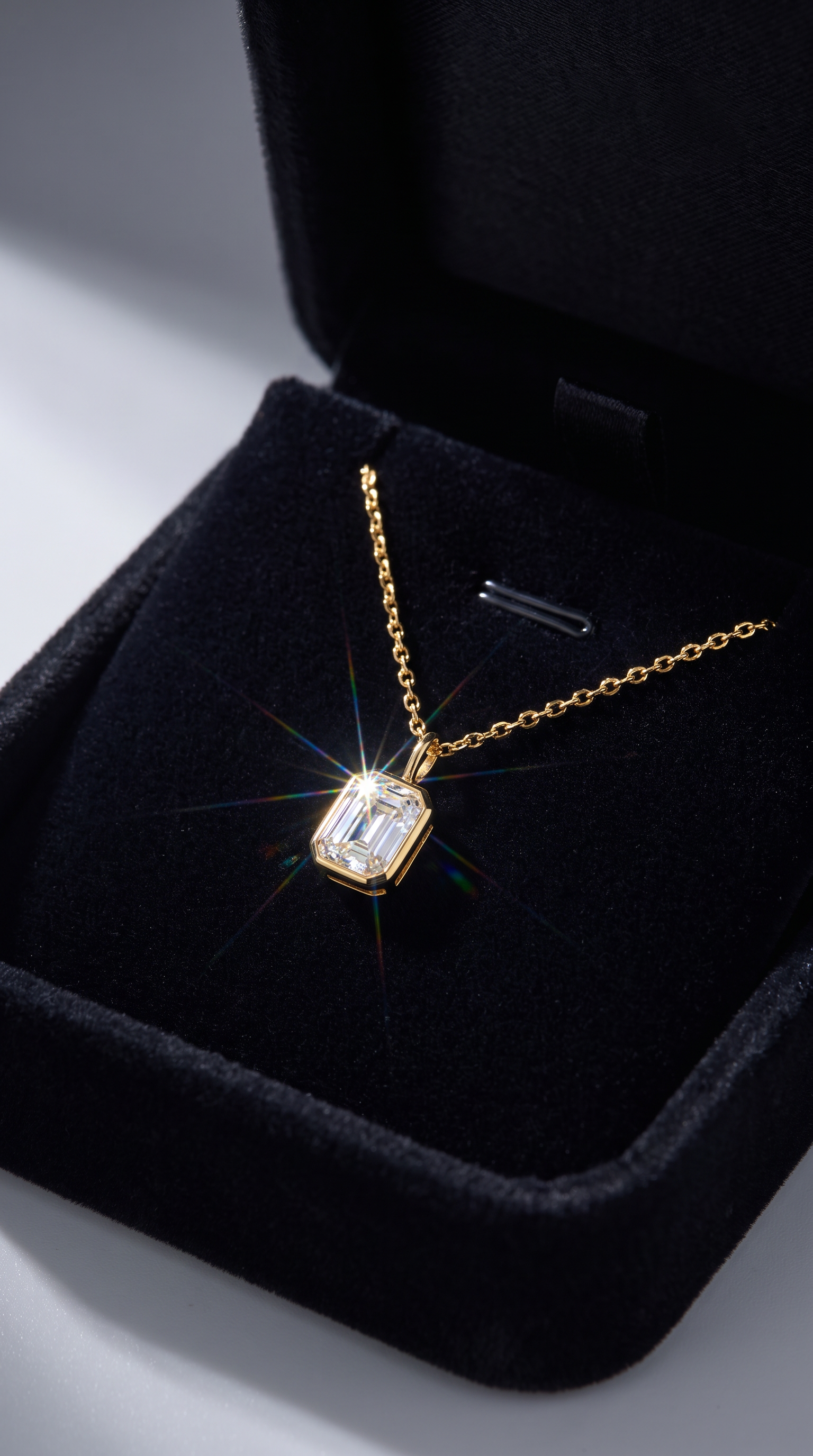 Frosted Prism Necklace Gold