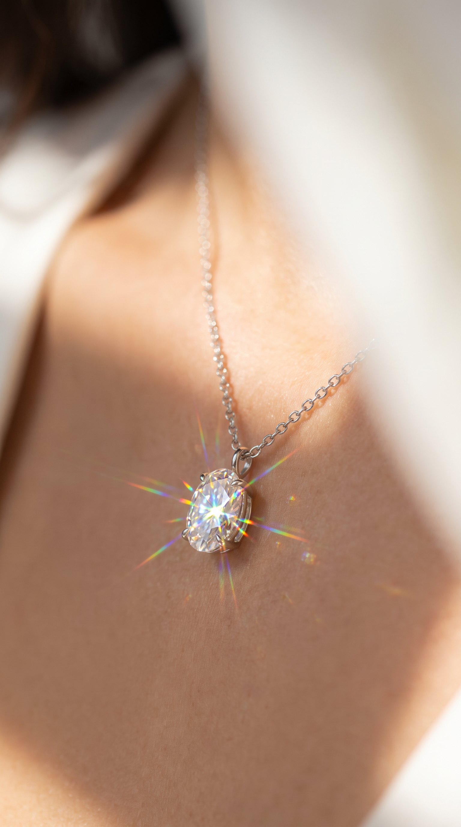 Moonglow Solitaire Necklace