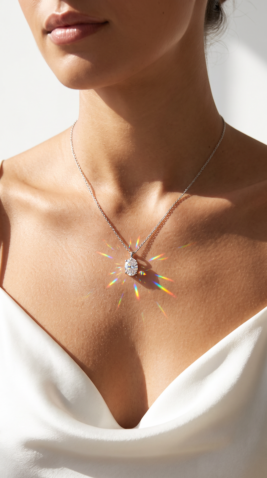 Moonglow Solitaire Necklace