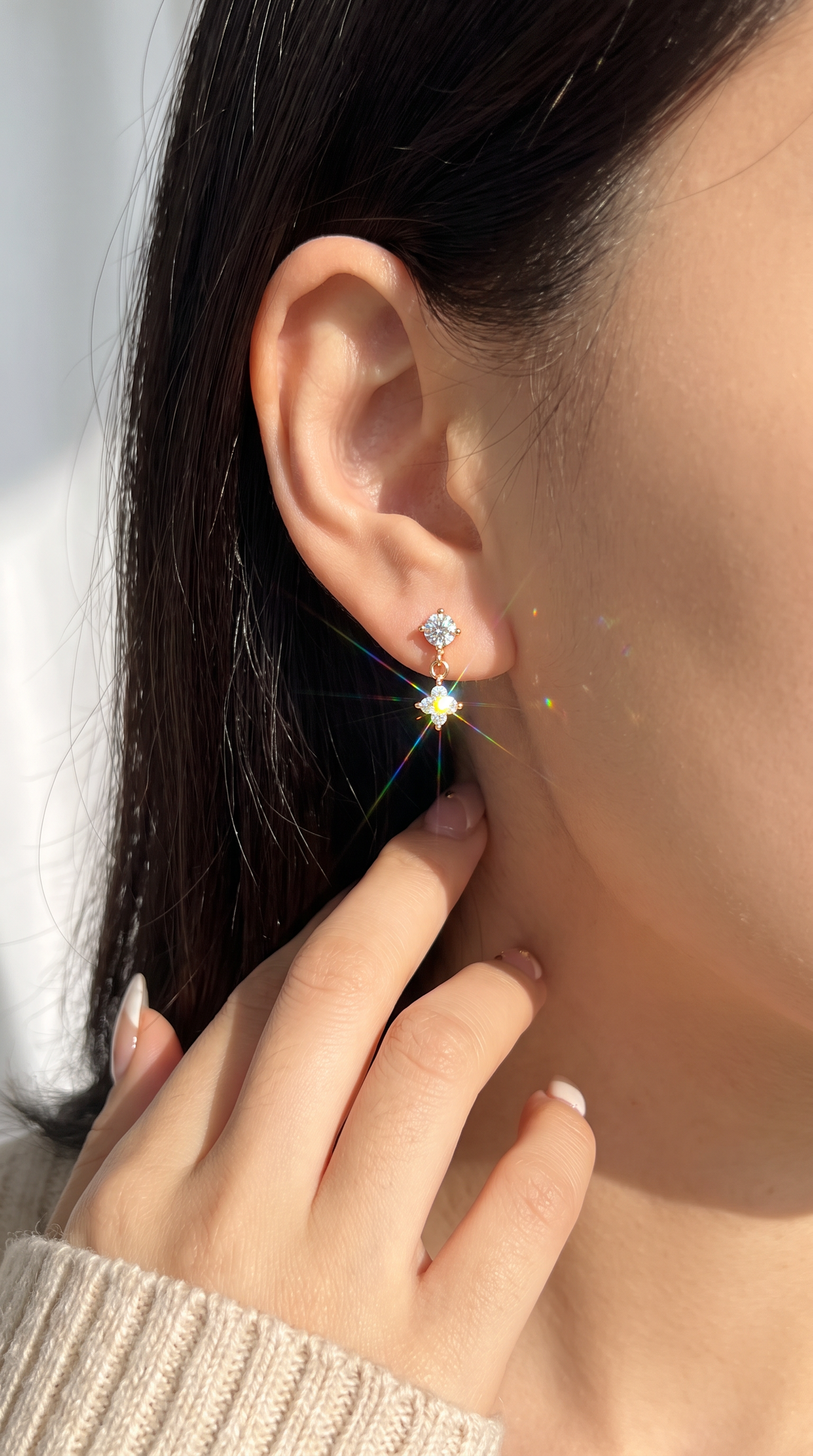 Night Sky Drop Earrings Gold