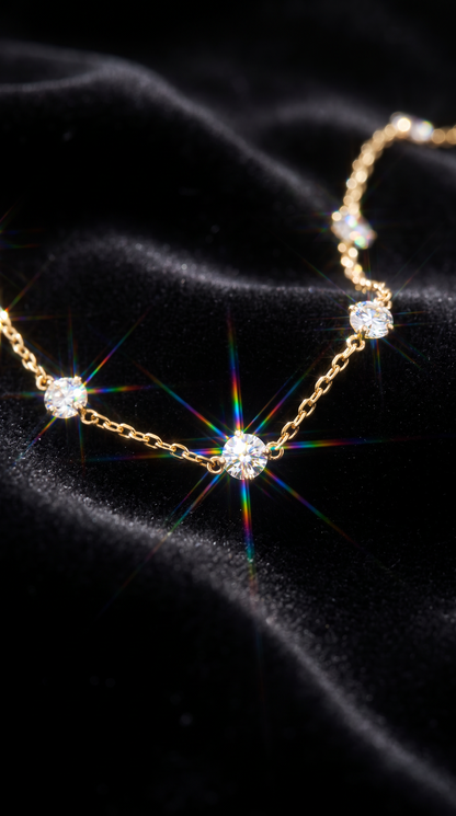 Scattered Stars Necklace Gold