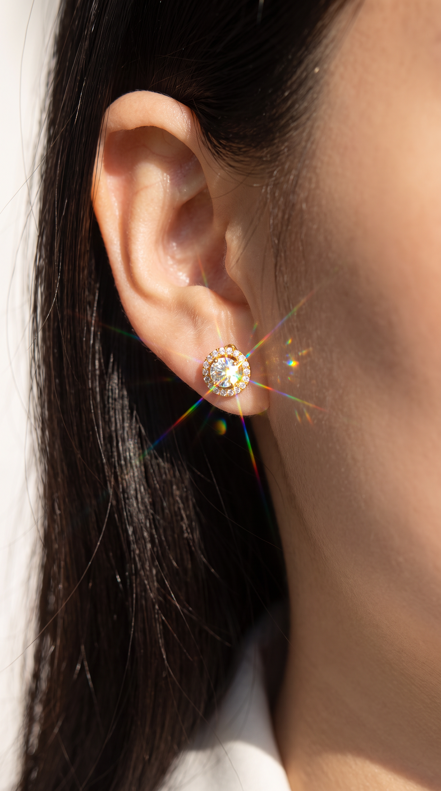 Solar Halo Earrings Gold