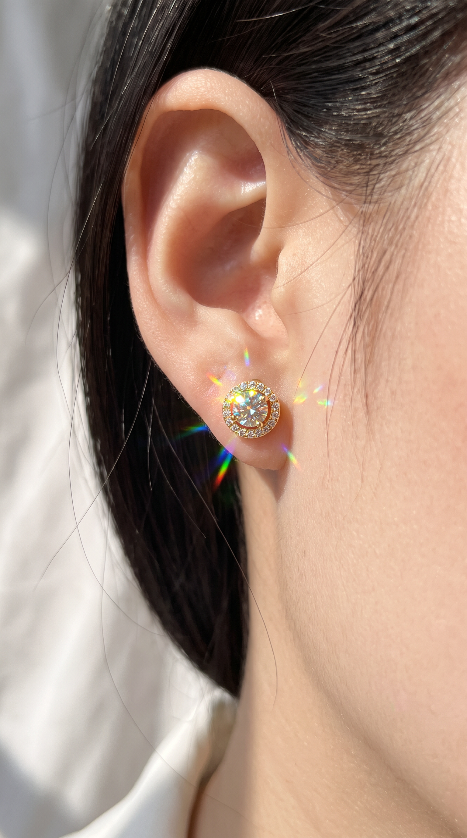 Solar Halo Earrings Gold